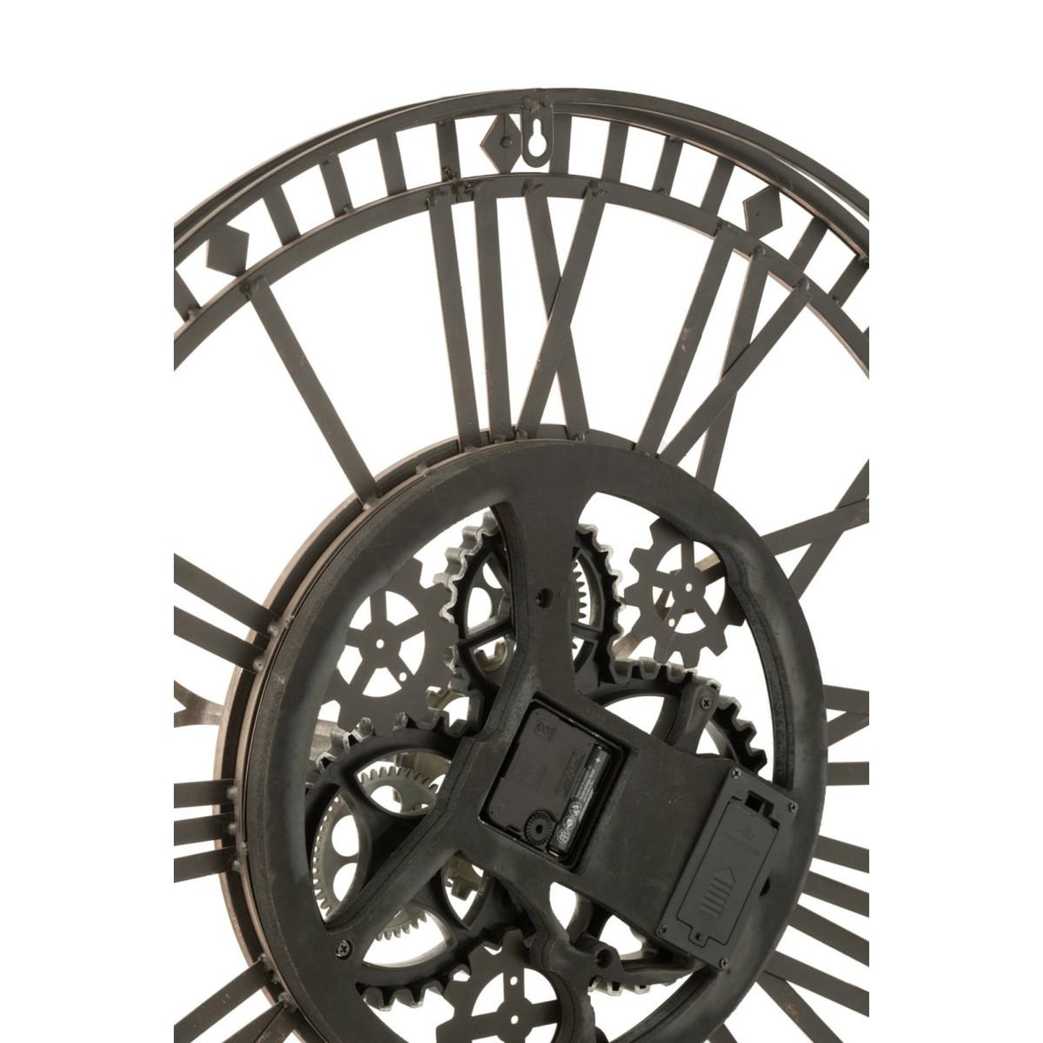 Voir la diapositive 2 : J-LINE Horloge Murale Design  Chiffres Romains  60cm Gris