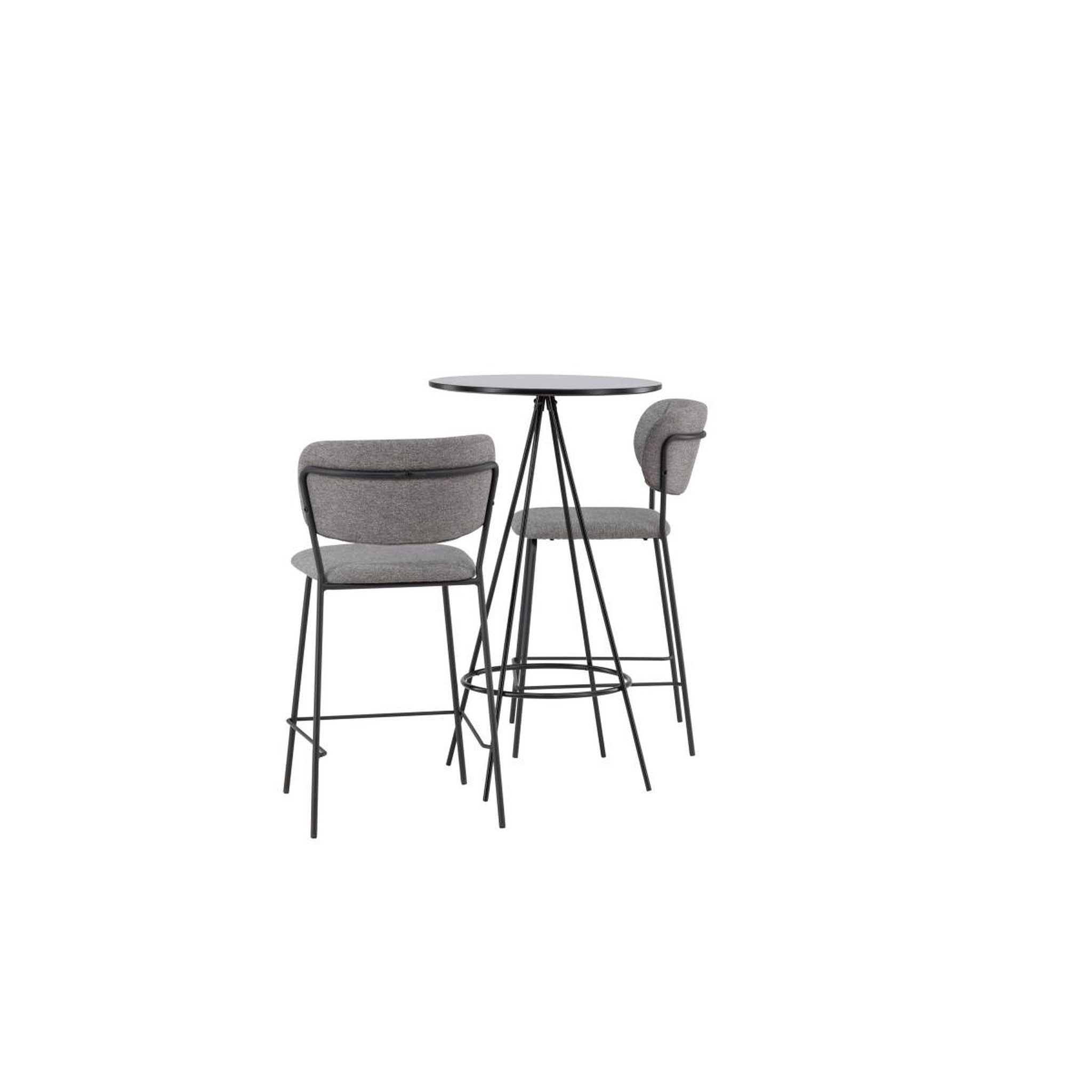 Voir la diapositive 5 : Paris Prix Ensemble table de bar & 2 chaises  bistro & bell  105cm noir & gris