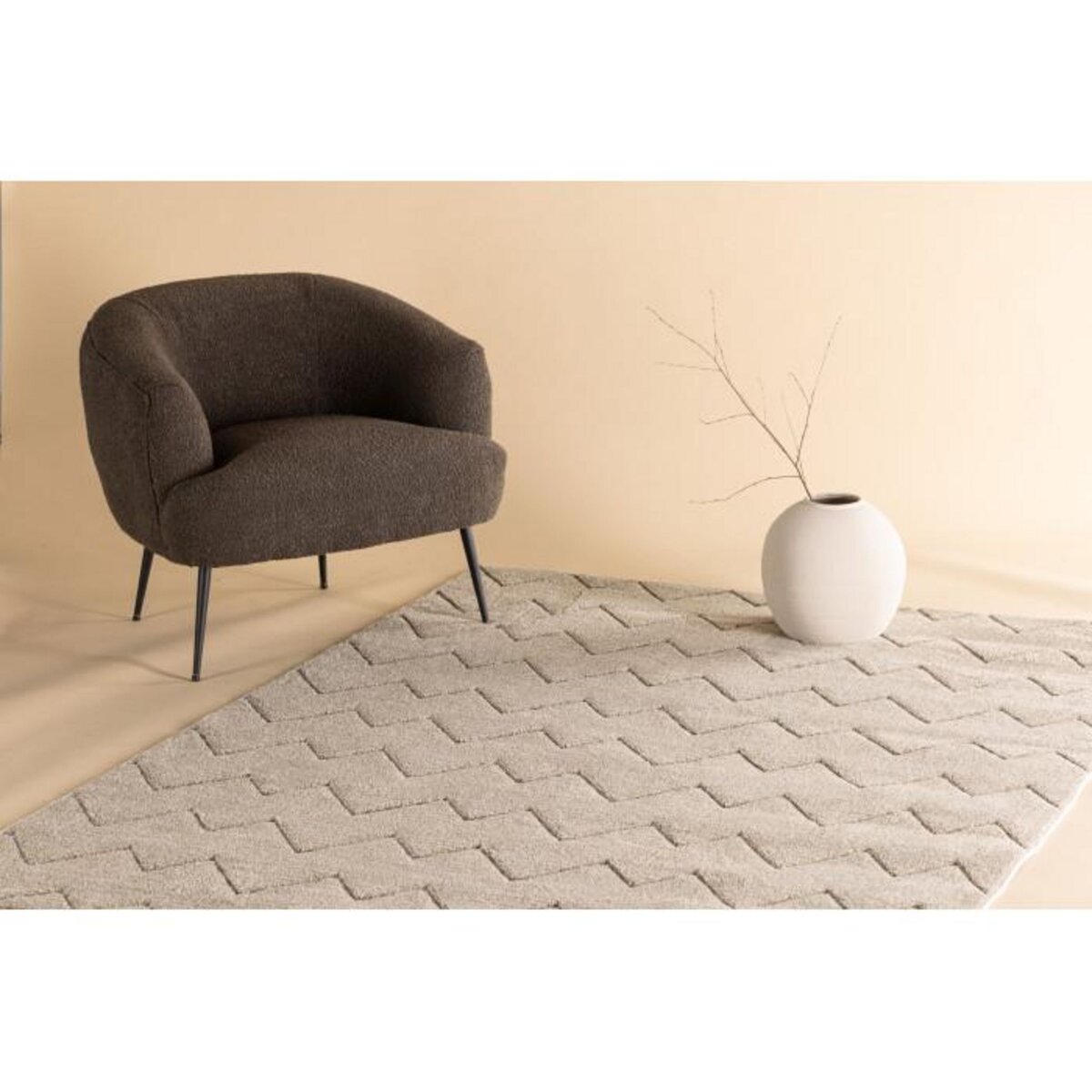 Paris Prix Tapis Déco  Fia  160x230cm Marron