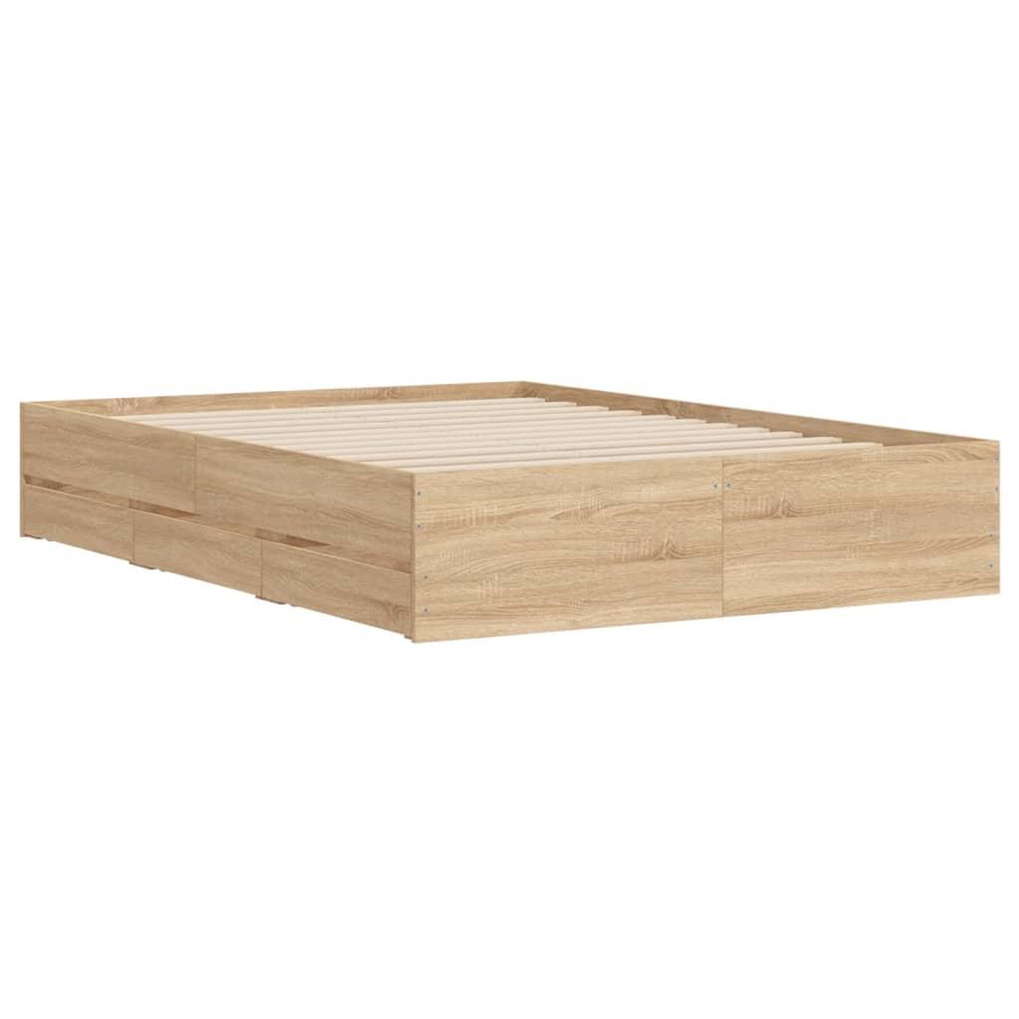 Voir la diapositive 4 : VIDAXL Cadre de lit avec tiroirs sans matelas chene sonoma 120x190 cm
