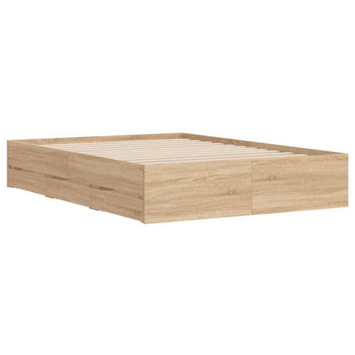 VIDAXL Cadre de lit avec tiroirs sans matelas chene sonoma 120x190 cm