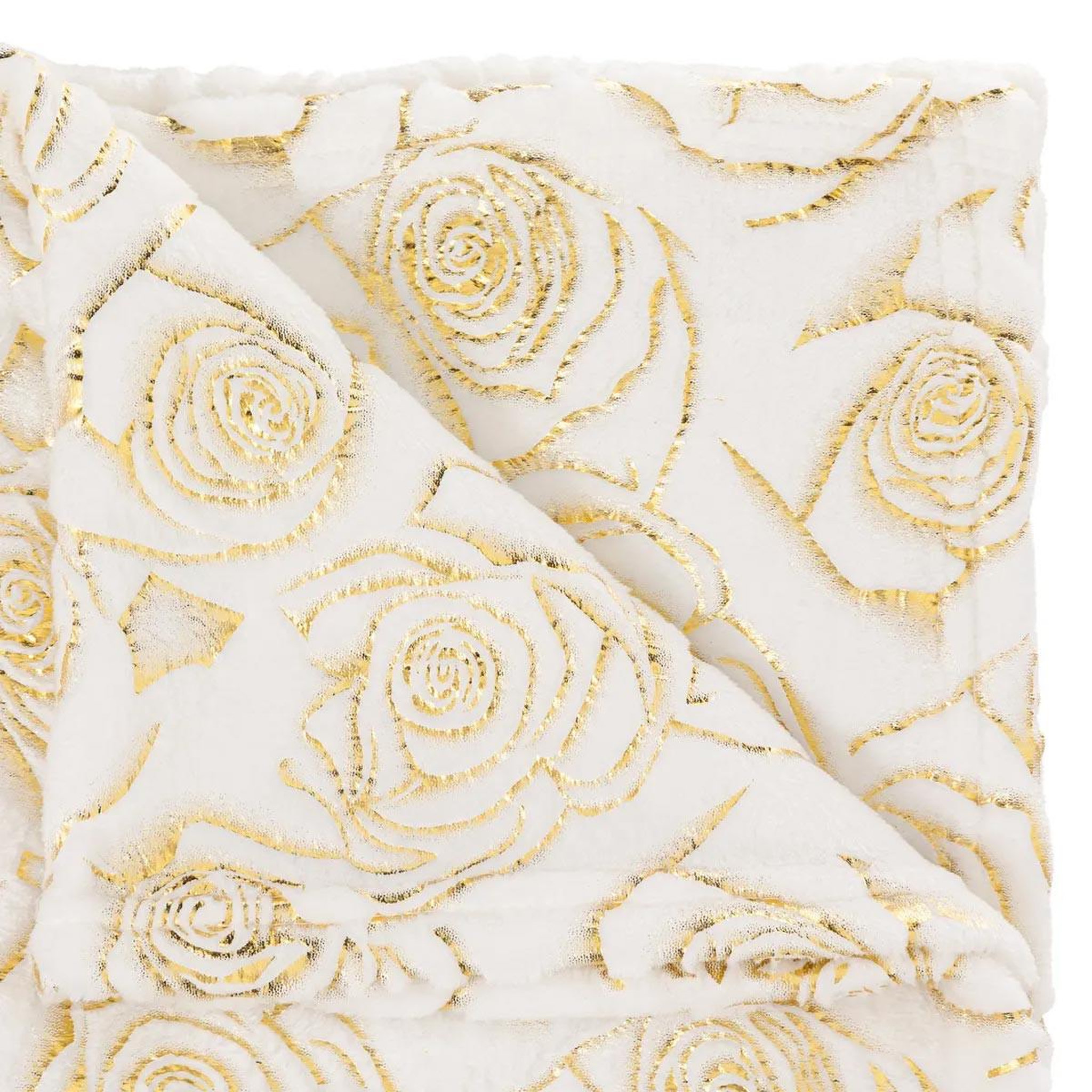 Voir la diapositive 2 : ATMOSPHERA Plaid imprimé  perle de rose  130x180cm blanc