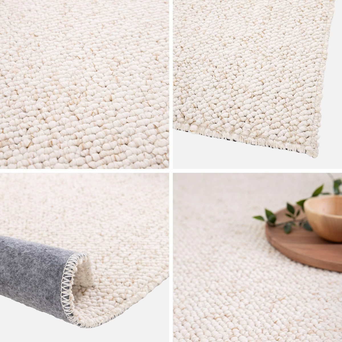 SWEEEK Tapis intérieur bouclette crème effet chiné
