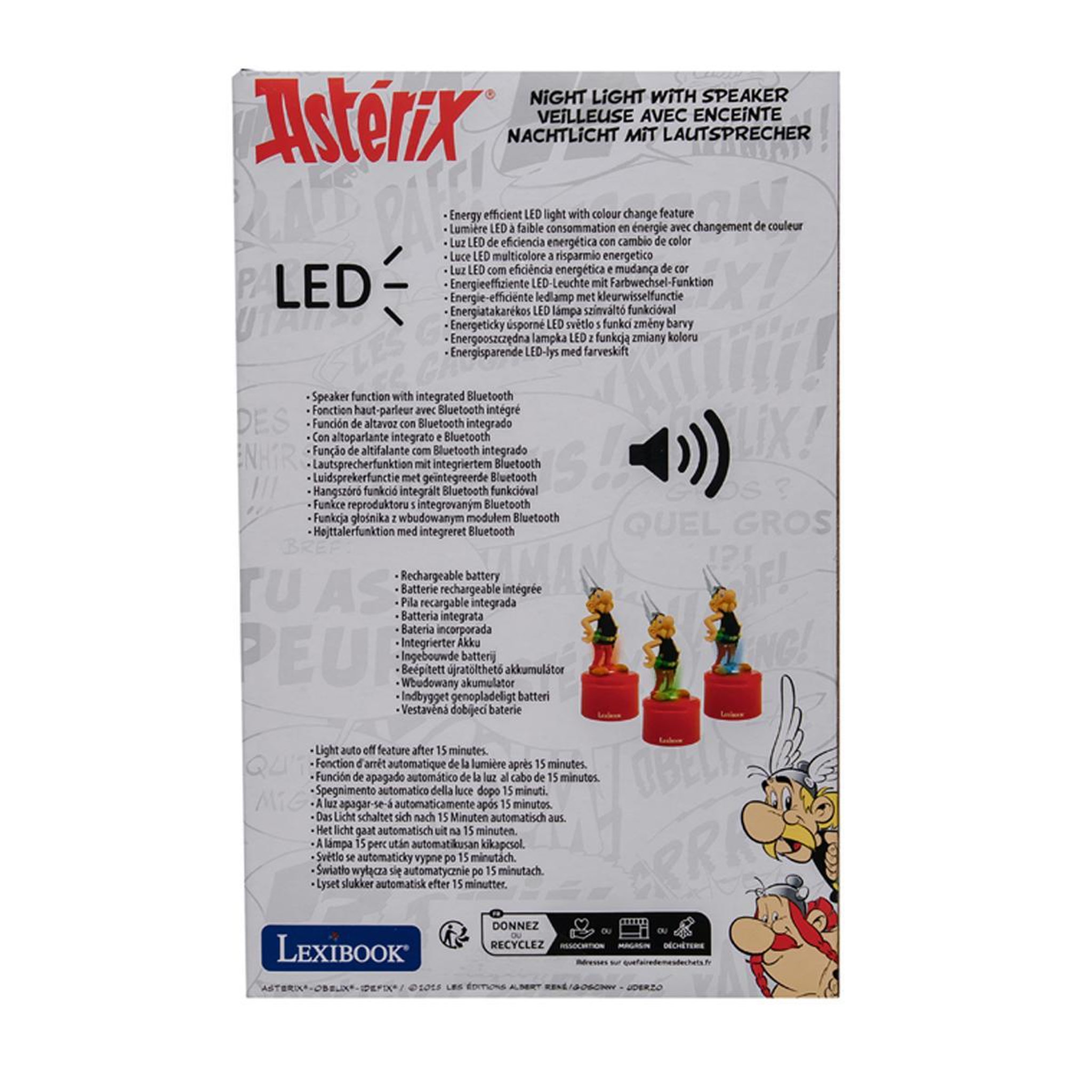 Voir la diapositive 3 : Lexibook Enceinte Bluetooth veilleuse Astérix