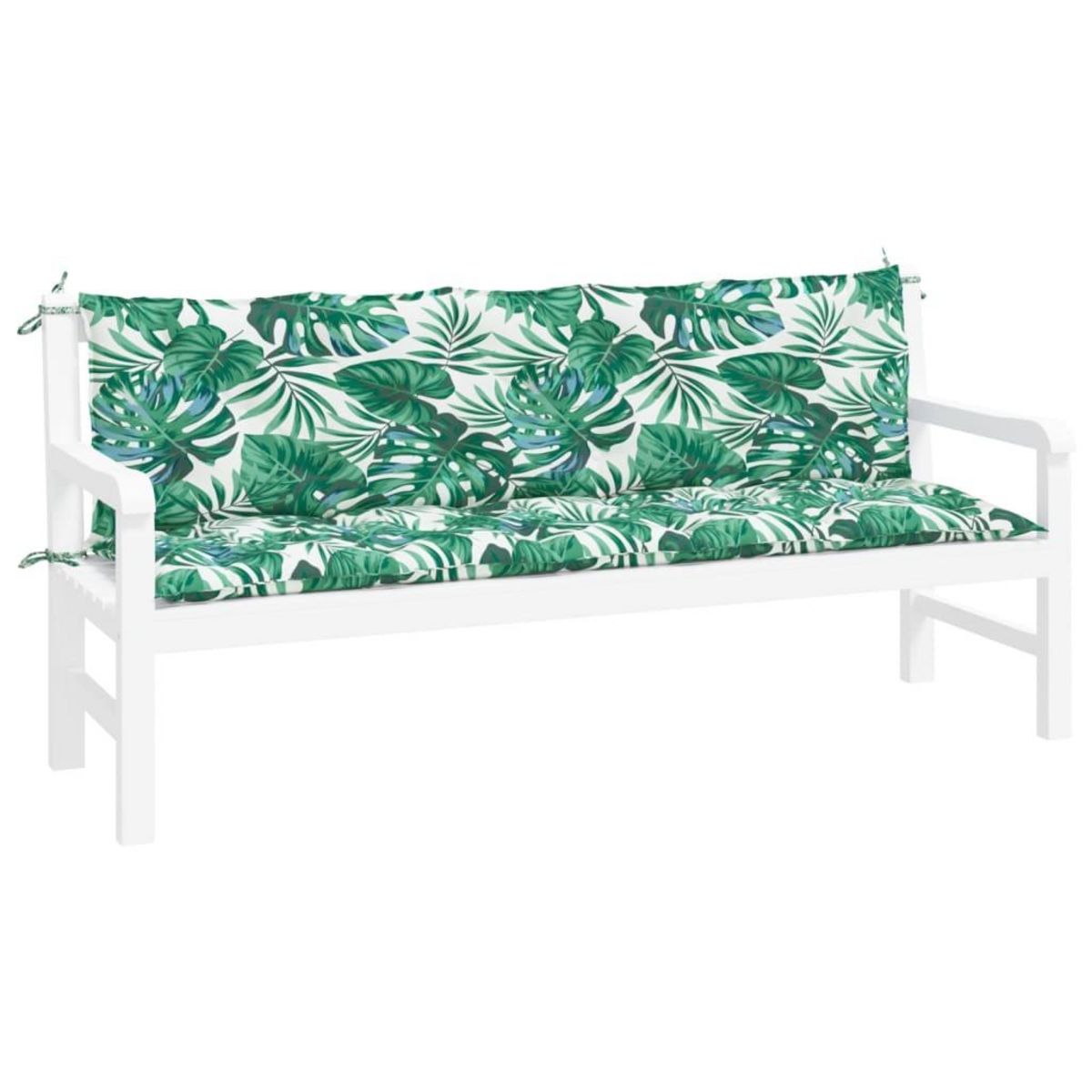 VIDAXL Coussins de banc de jardin lot de 2 motif de feuilles