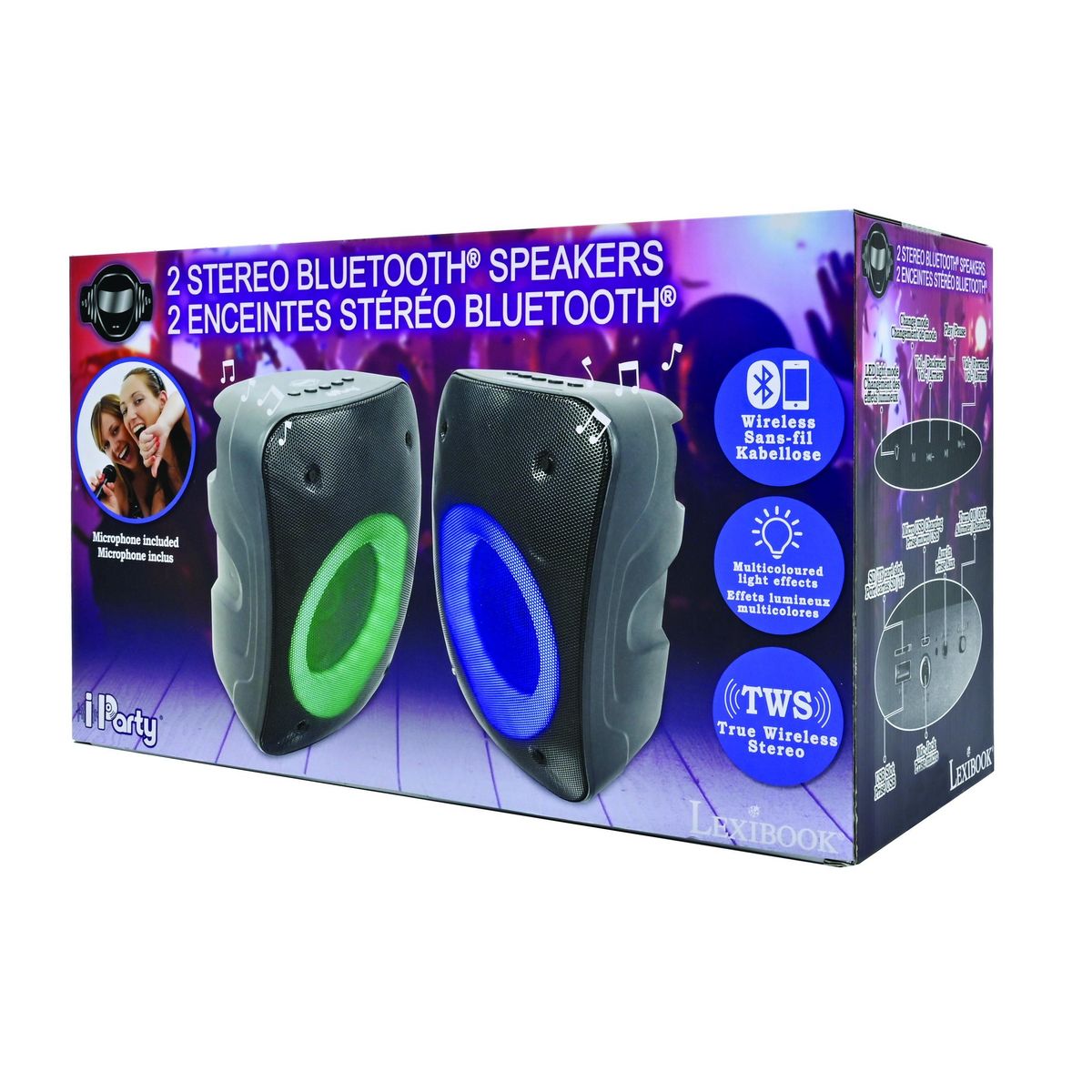 Lexibook Une paire d'Enceintes Stereo Puissantes Bluetooth  iParty