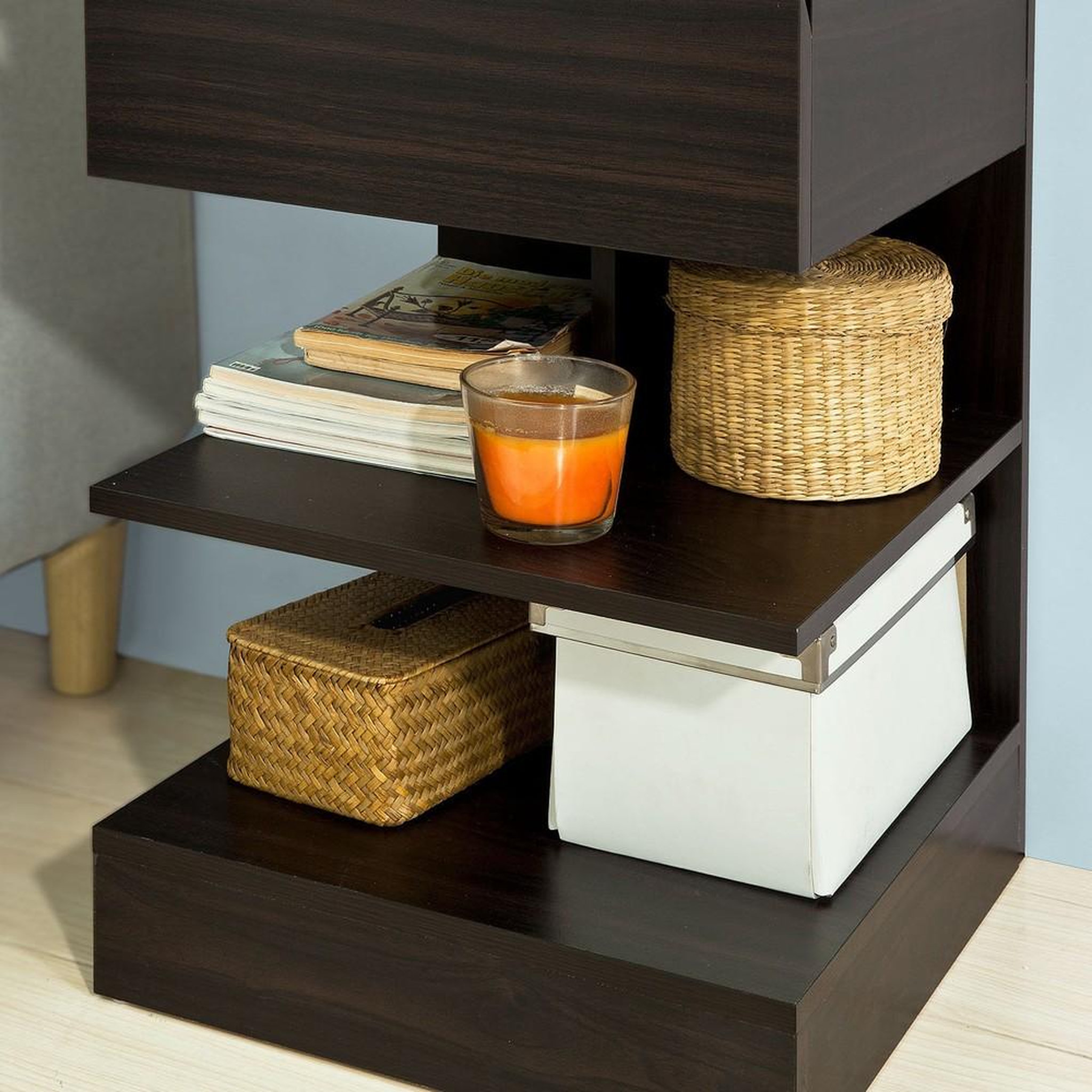 Voir la diapositive 4 : SOBUY SoBuy - Table De Chevet à un tiroir - Moderne - FBT49