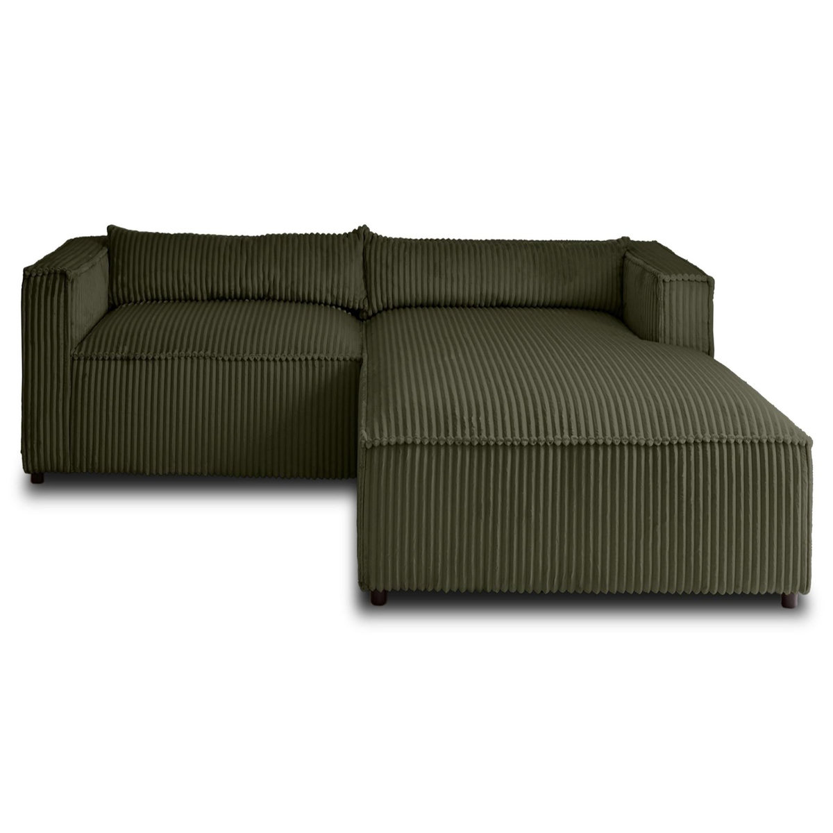 LISA DESIGN Ela - canapé d'angle droit - 4 places - en velours côtelé grosses côtes