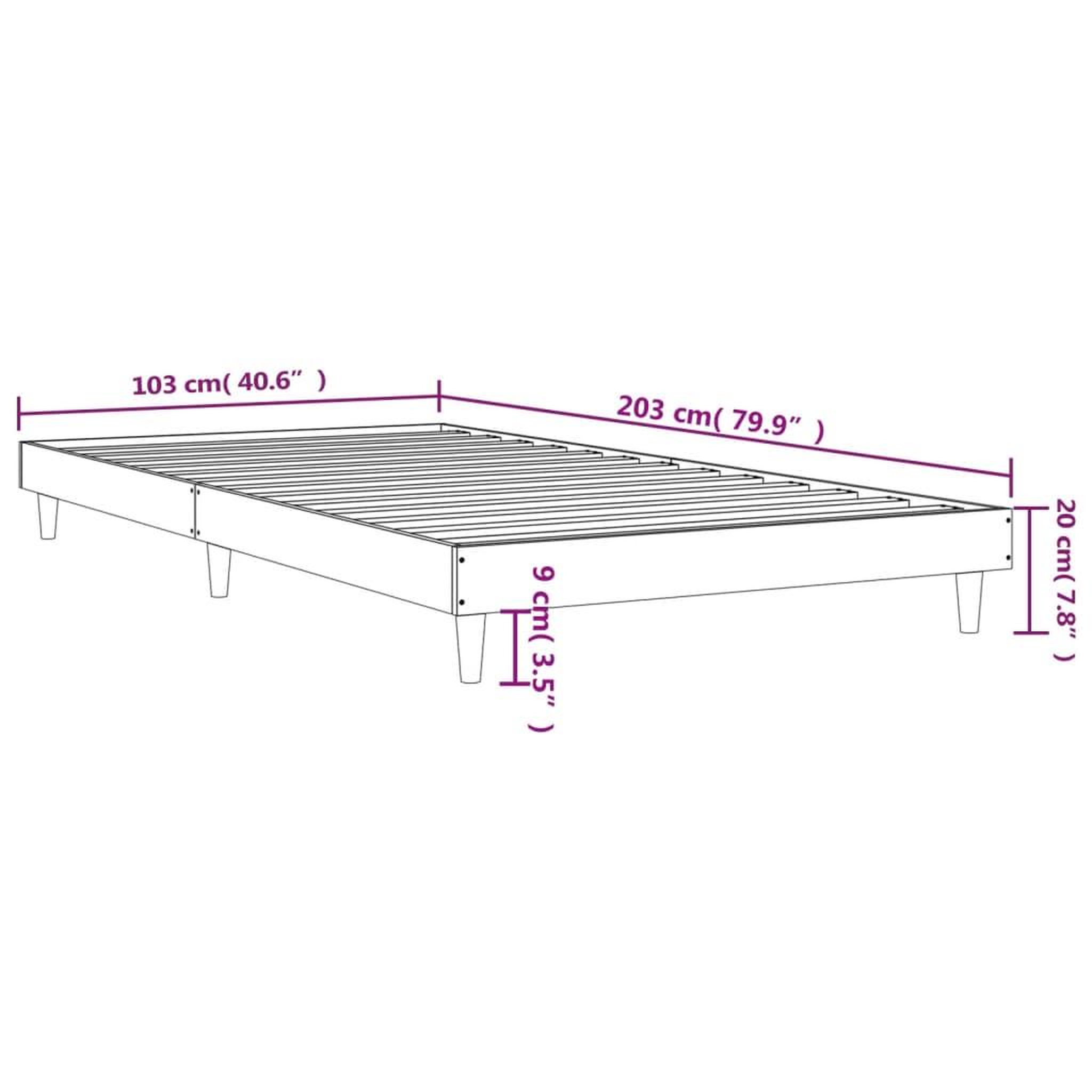 Voir la diapositive 6 : VIDAXL Cadre de lit sans matelas chene marron 100x200 cm