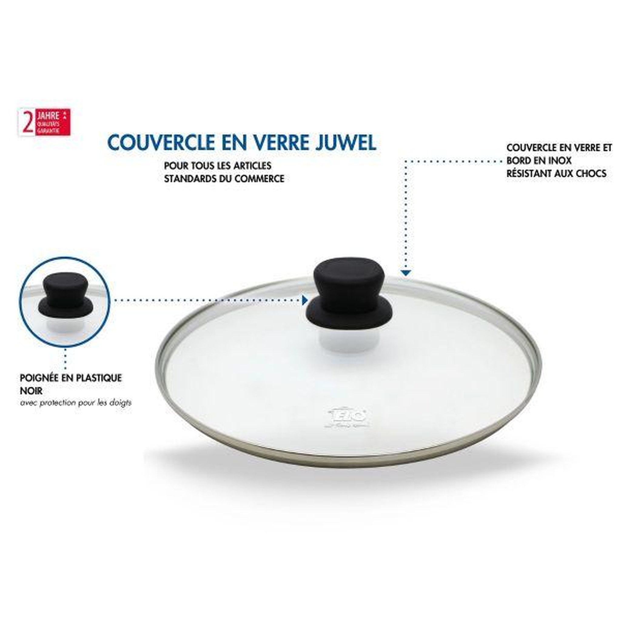Voir la diapositive 4 : ELO Poêle 24 cm céramique sans PFAS et son couvercle Elo