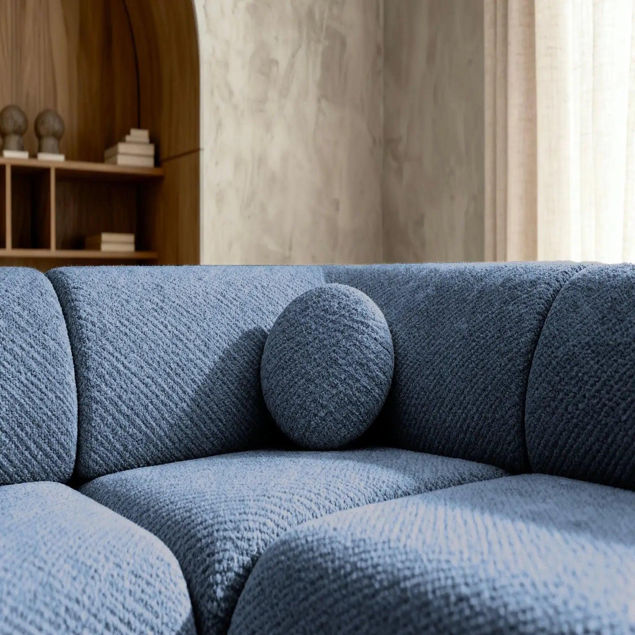Voir la diapositive 4 : CASANOVA PARIS LEVI - Canapé panoramique convertible tissu lisse