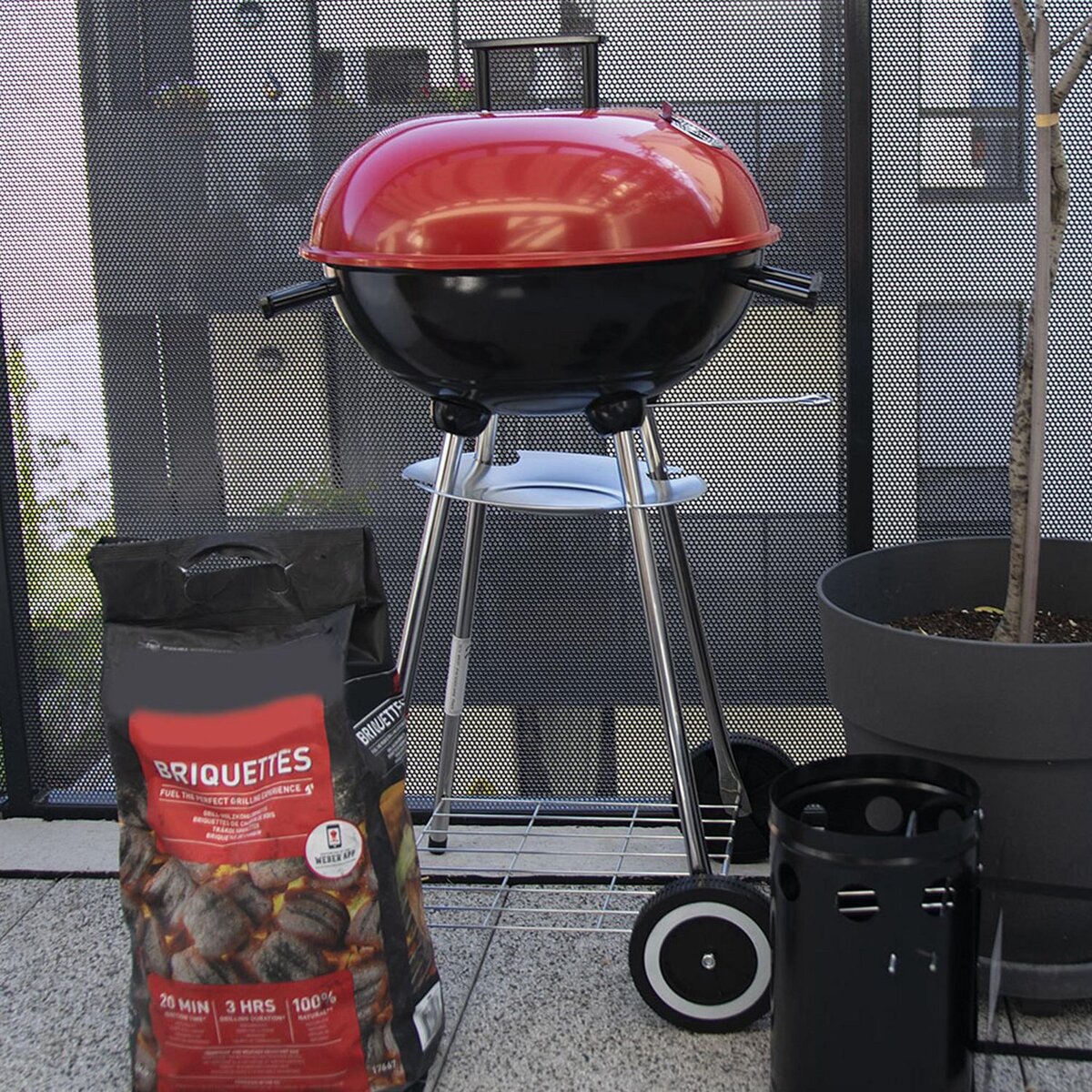 LIVOO Barbecue à charbon 41cm rouge/noir - doc172r