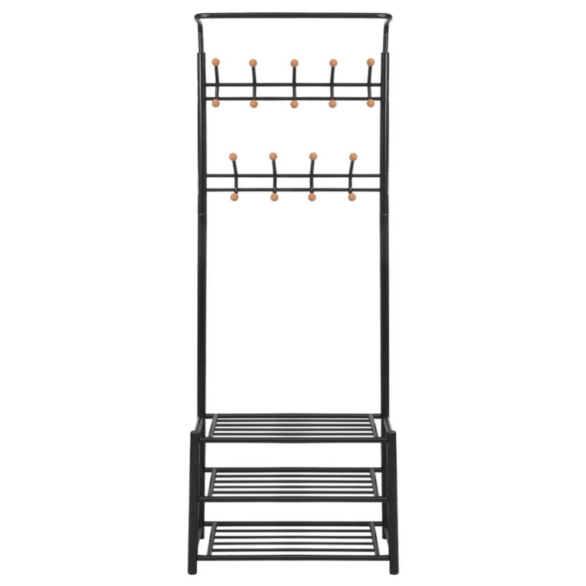 VIDAXL Porte-manteau avec rangement pour chaussures 68x32x182,5cm Noir