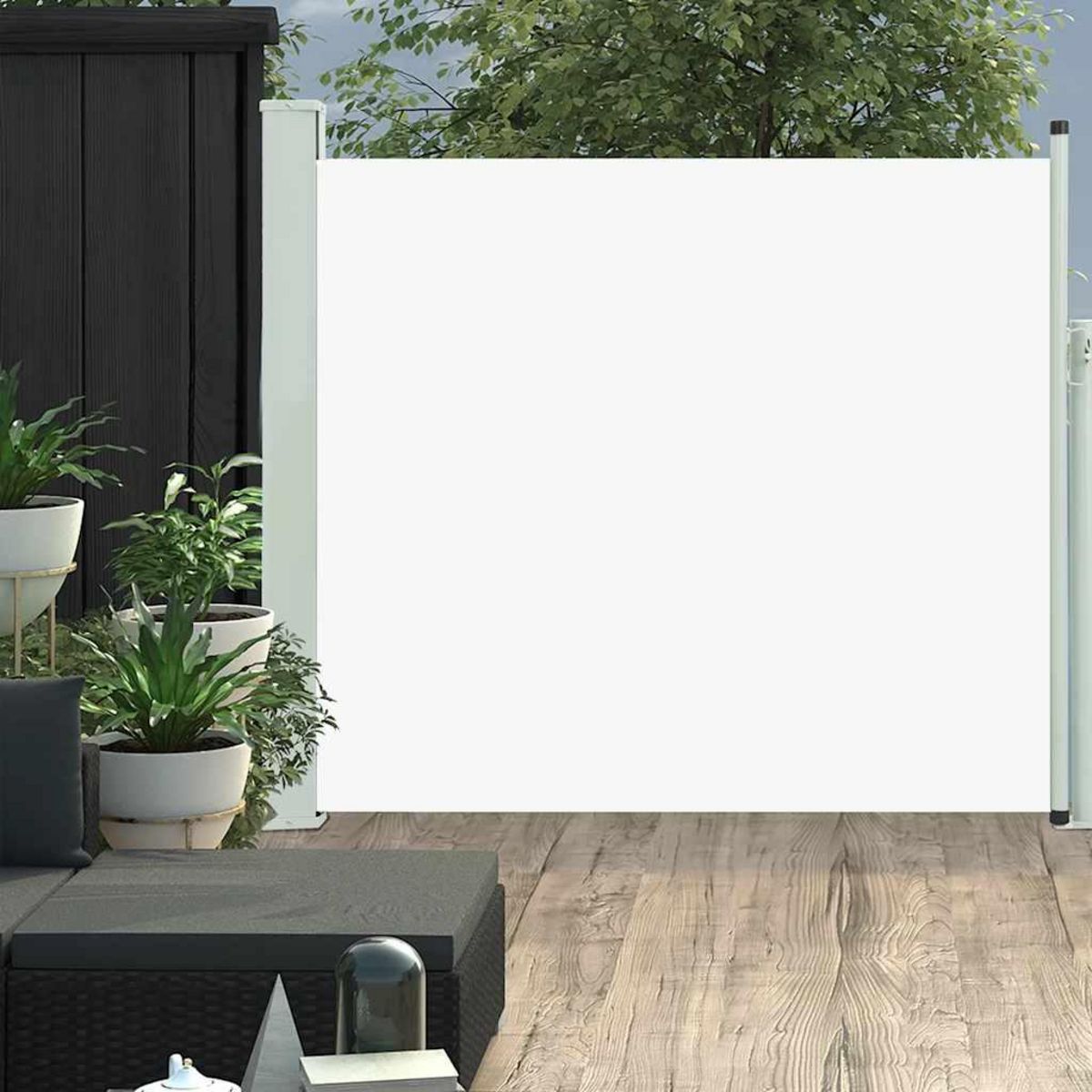 VIDAXL Auvent lateral retractable de patio 100x300 cm Creme