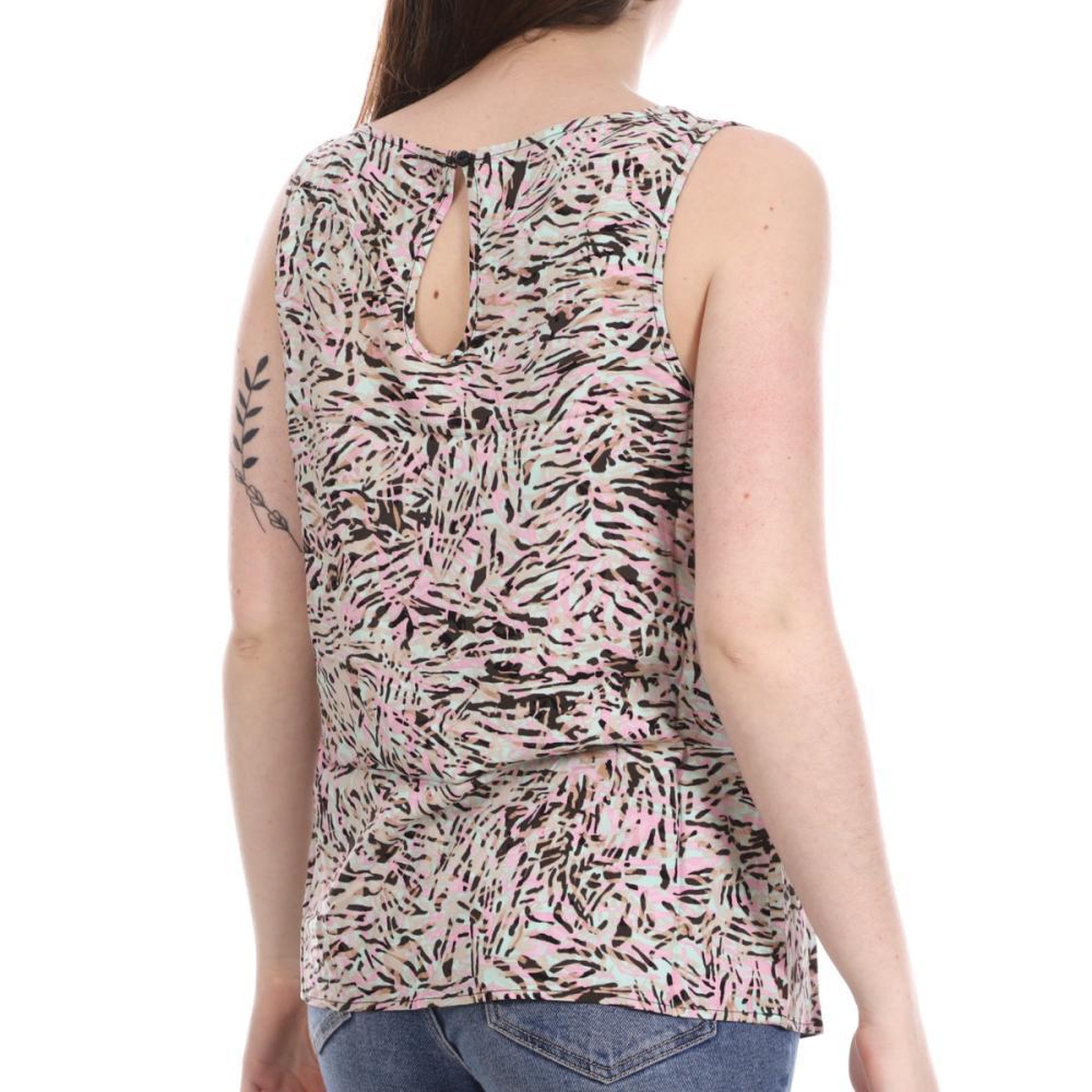Voir la diapositive 2 : Vero Moda Top Rose/Turquoise/Beige Femme Vero Moda Easy