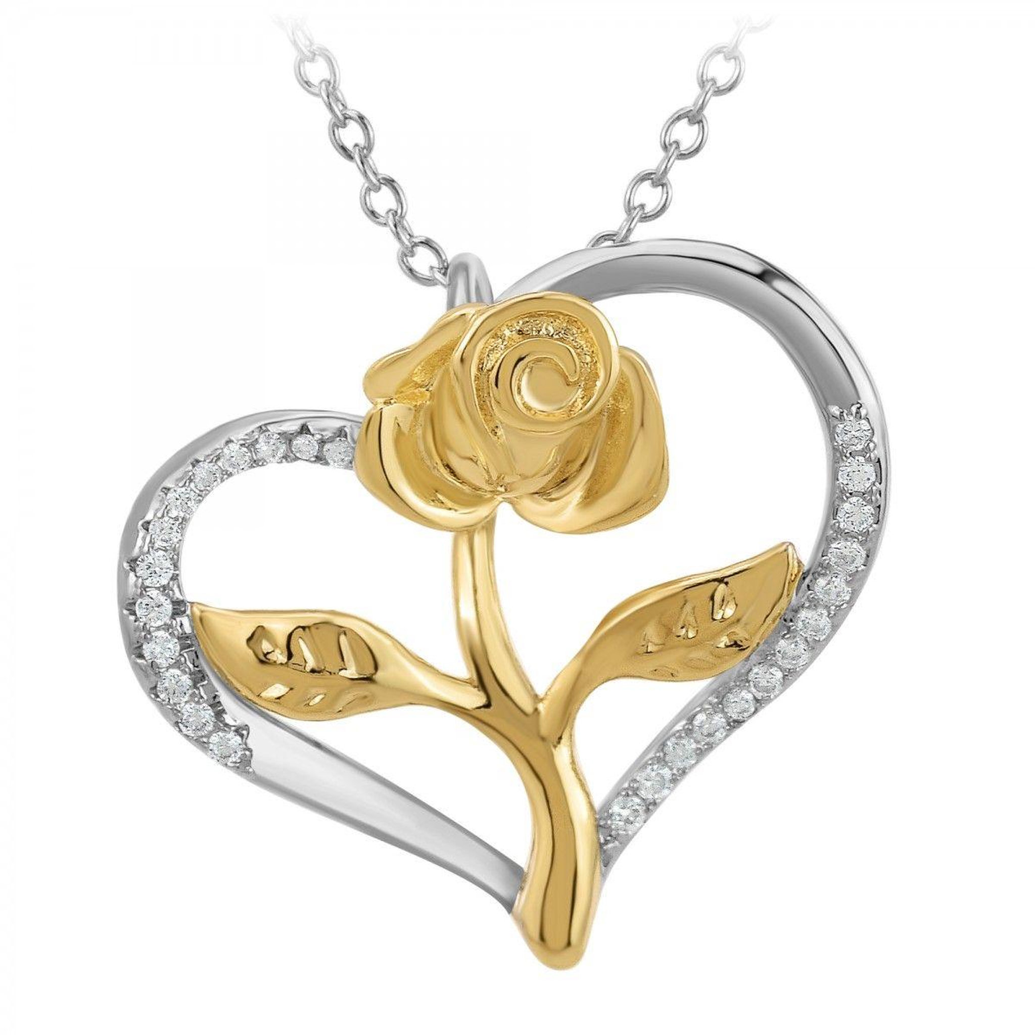 Voir la diapositive 1 : SC CRYSTAL Collier coeur rose SC Crystal orné de zirconium