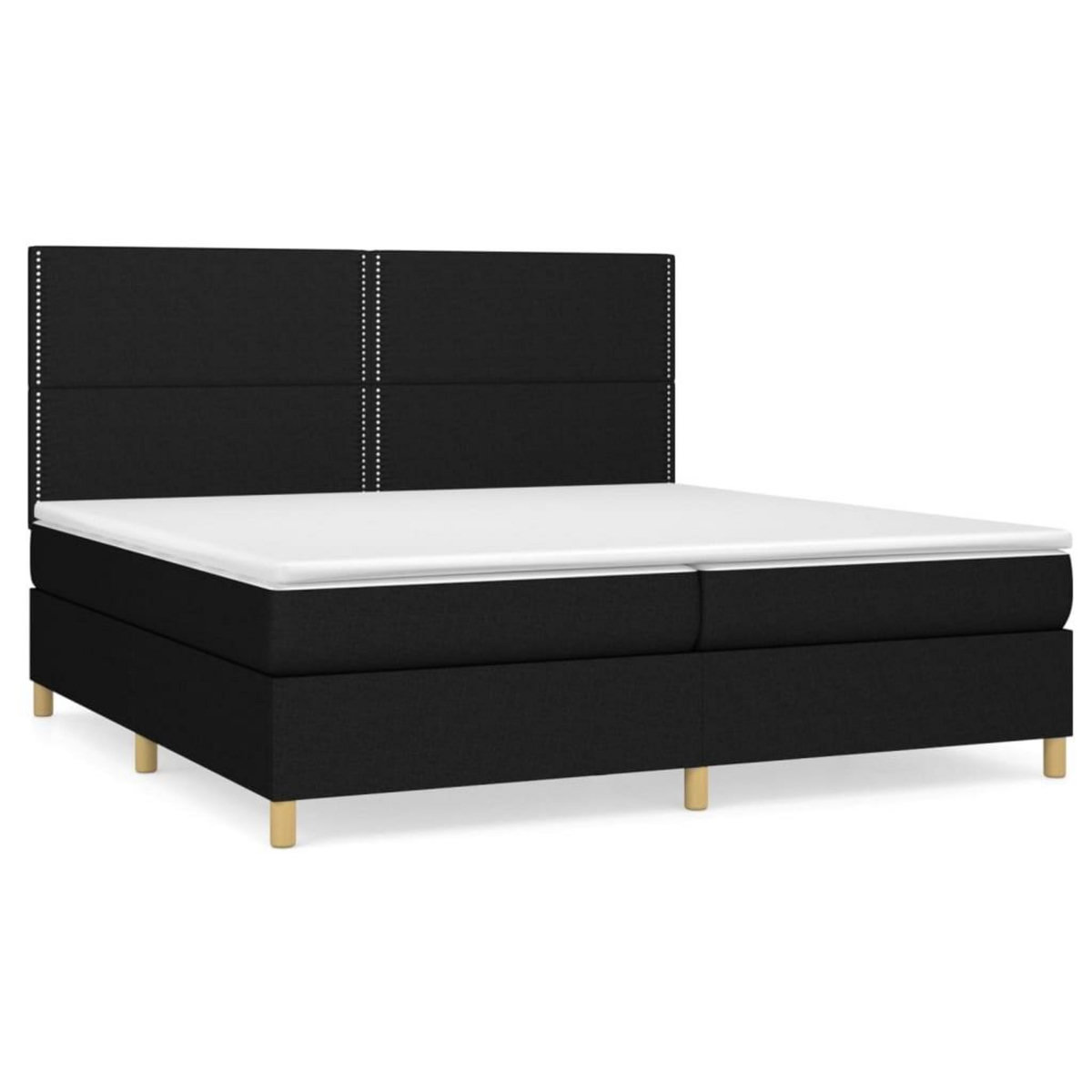 VIDAXL Sommier a lattes de lit avec matelas Noir 200x200 cm Tissu