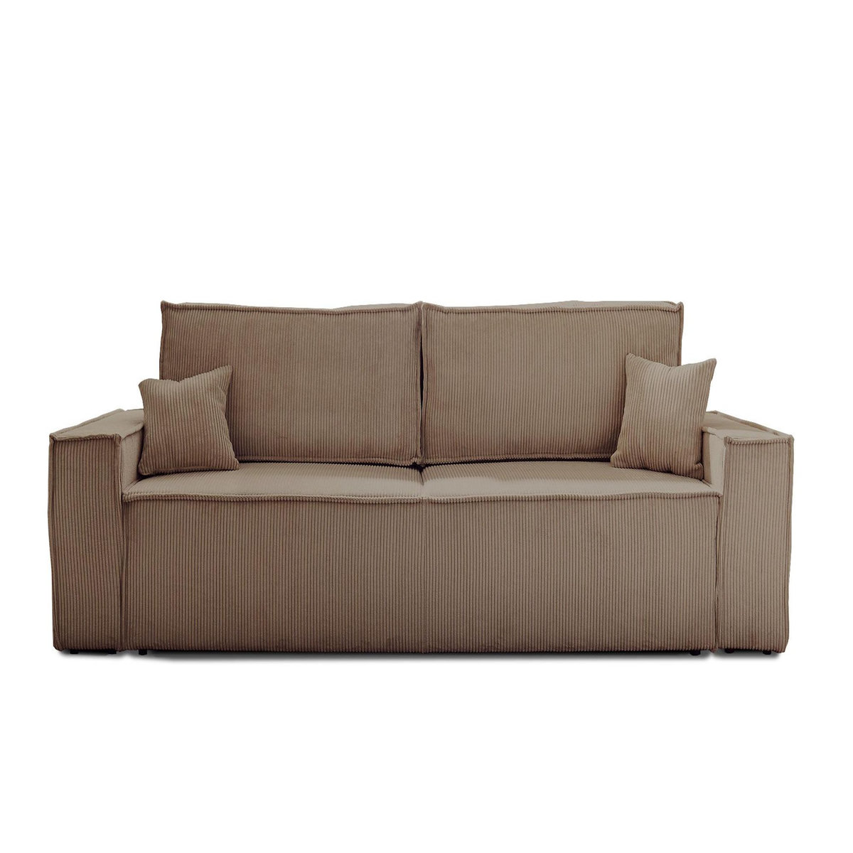 BEST MOBILIER Dellia - canapé 3 places convertible - avec coffre - en velours côtelé - style contemporain
