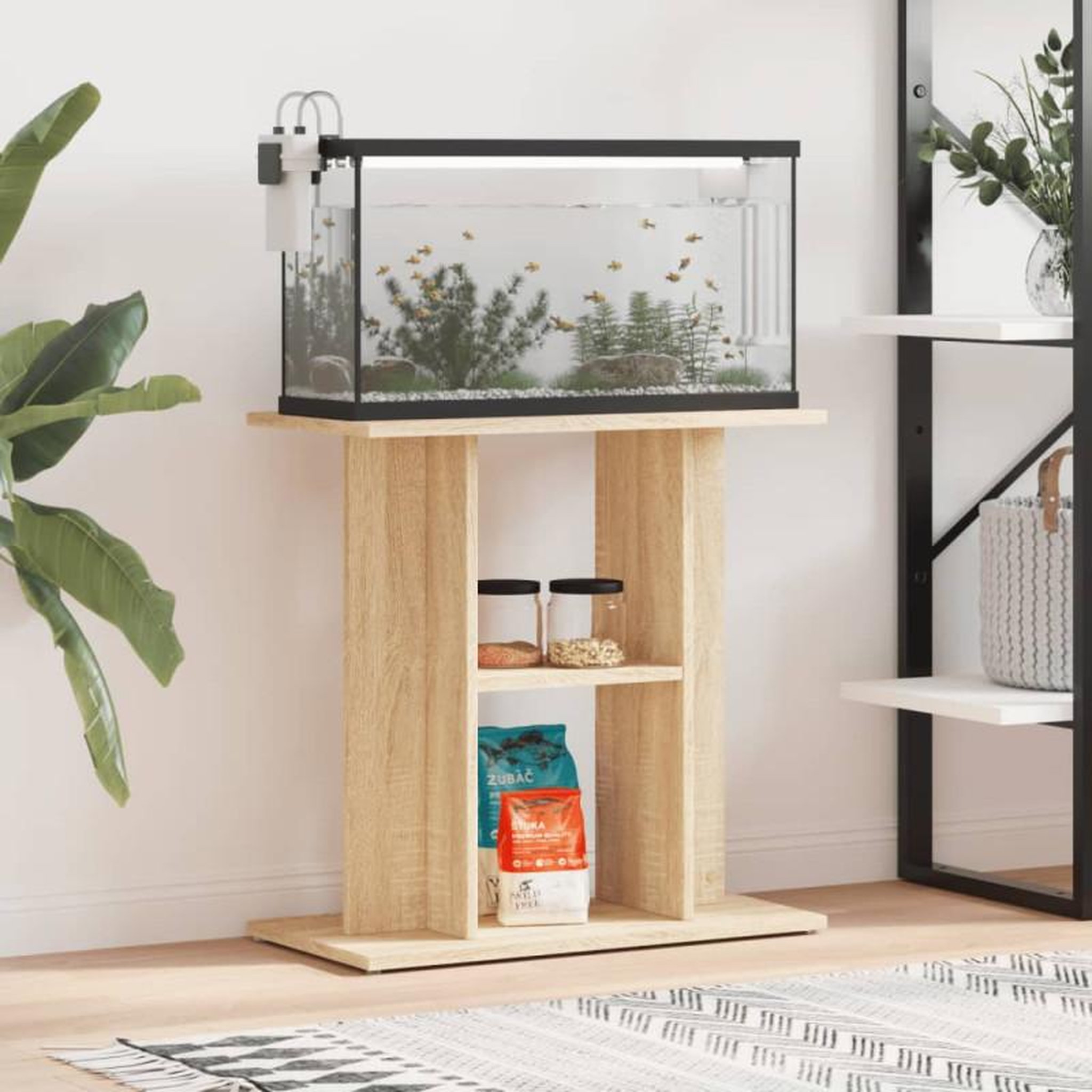 Voir la diapositive 1 : VIDAXL Support pour aquarium chêne sonoma 60x30x60cm bois d ingénierie