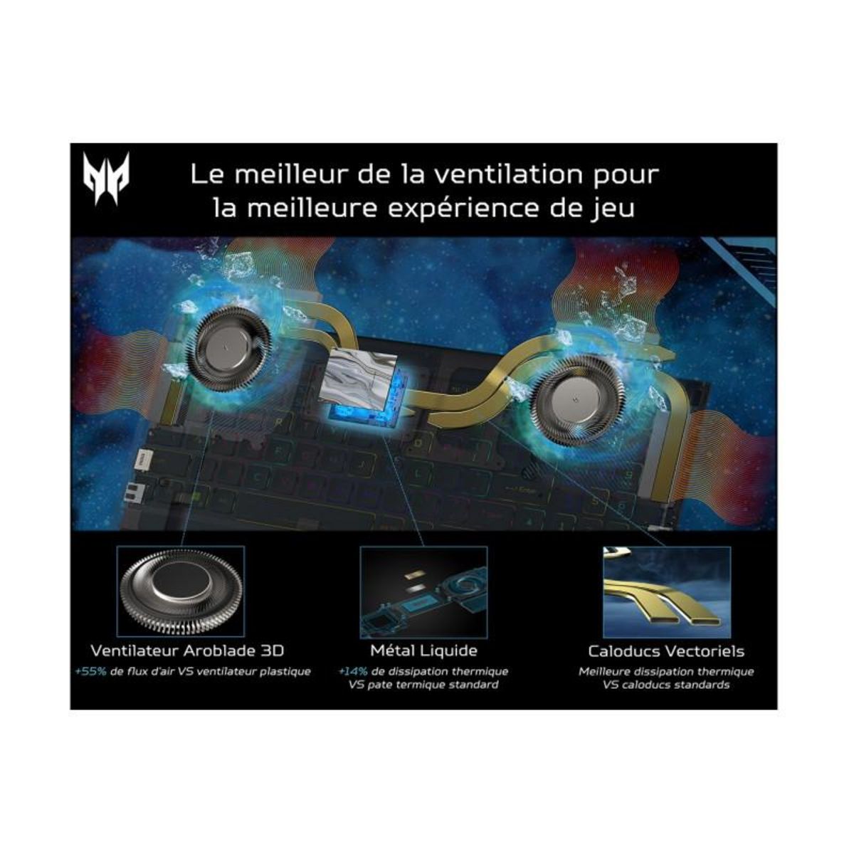 ACER PC portable Acer Gaming Predator Helios Neo 16 PHN16 72 580H 16 WQXGA 165Hz Intel Core i5 14450HX 16 Go RAM DDR5 1 To SSD GeFo