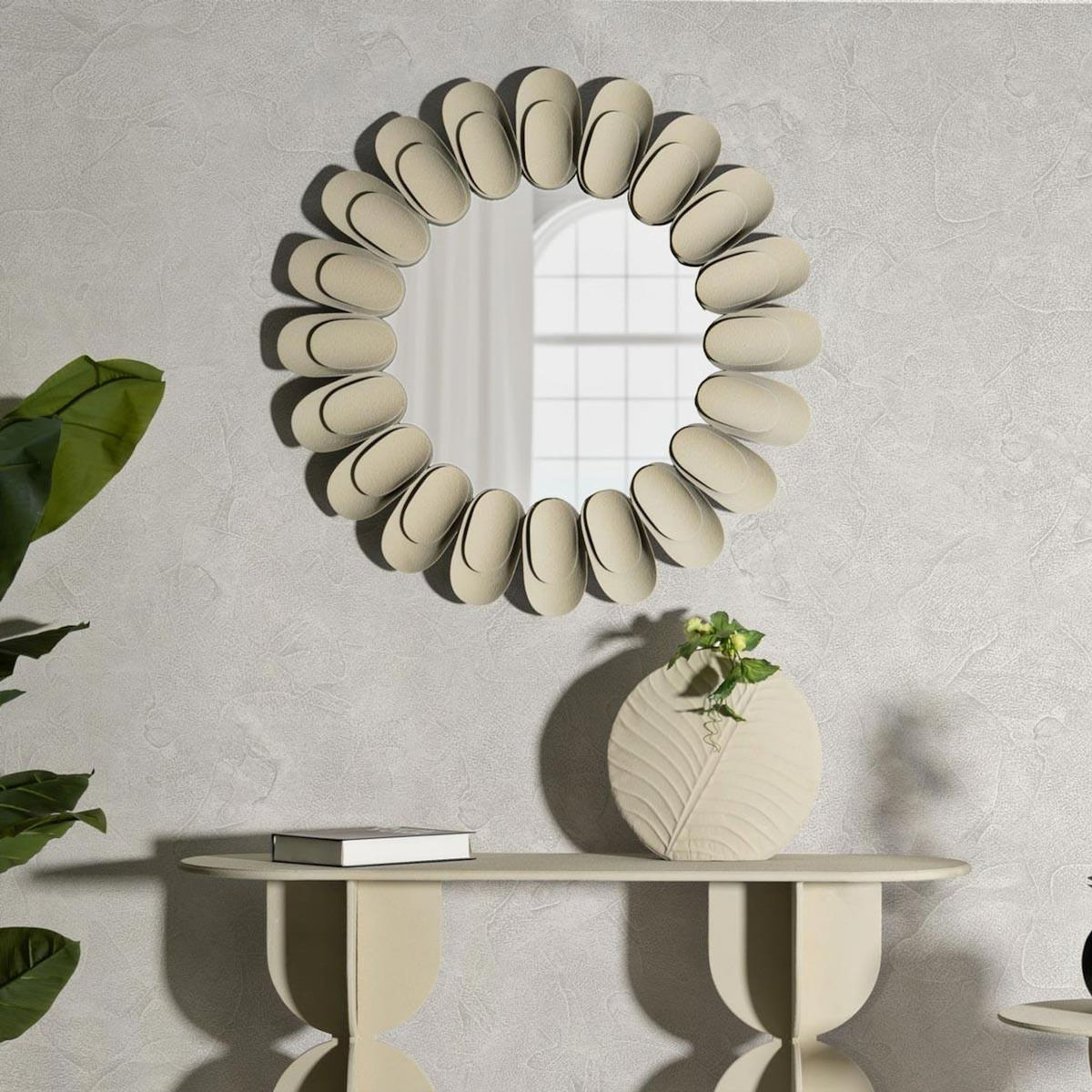 Paris Prix Miroir Mural Design  Dune  85cm Crème