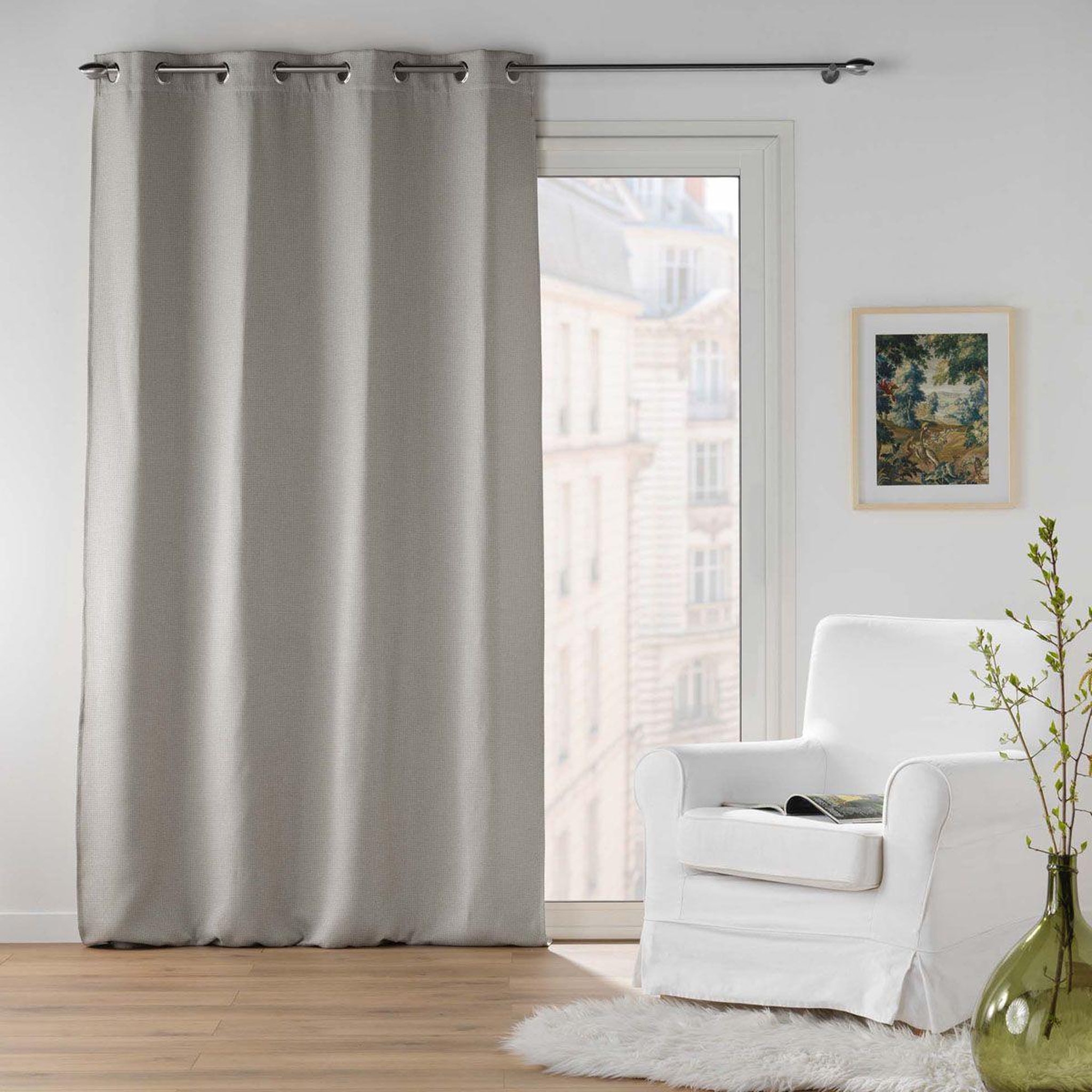 Voir la diapositive 5 : Douceur d'Intérieur Rideau occultant jacquard  blake  135x240cm gris