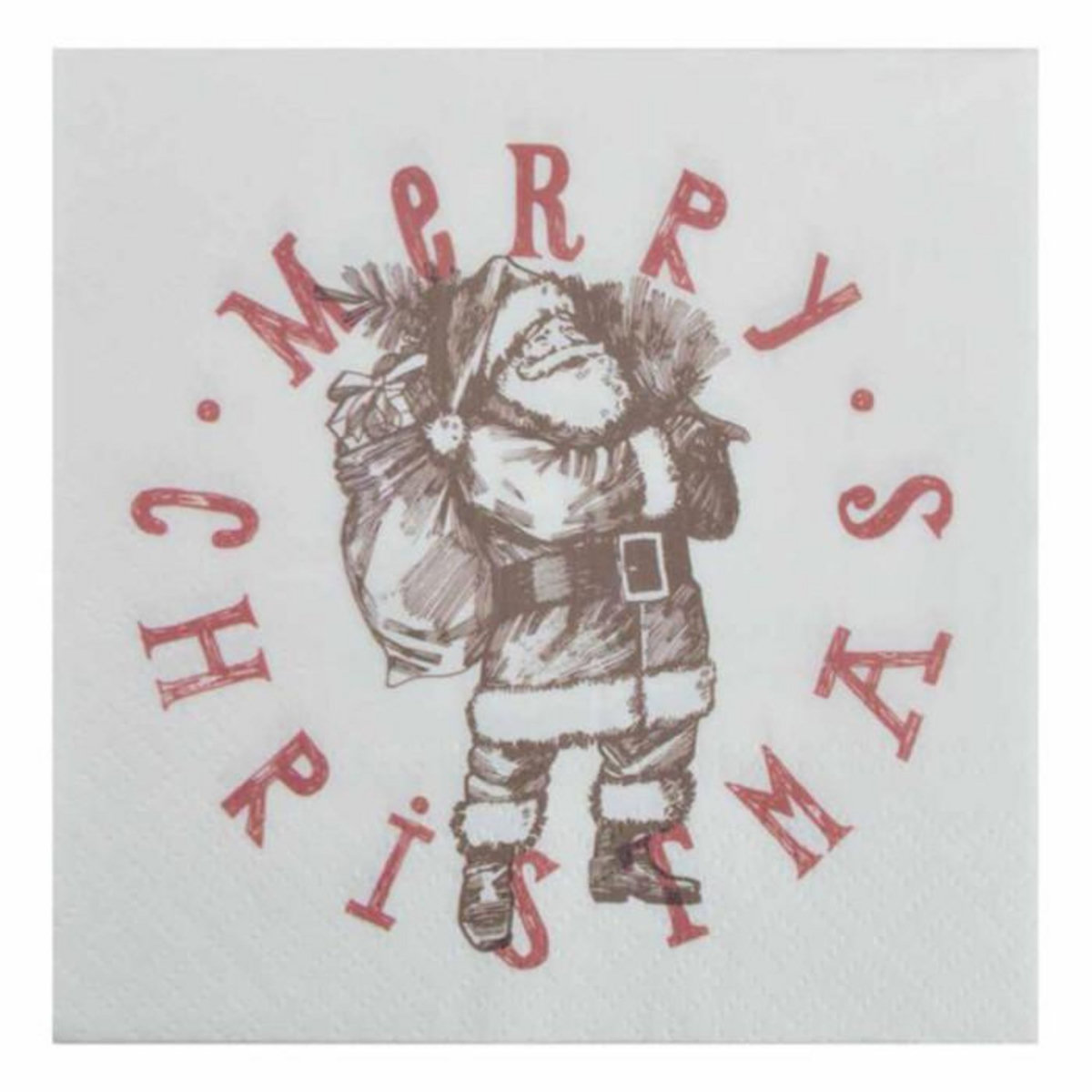 Paris Prix Lot de 20 Serviettes en Papier  Père Noël  33x33cm Blanc