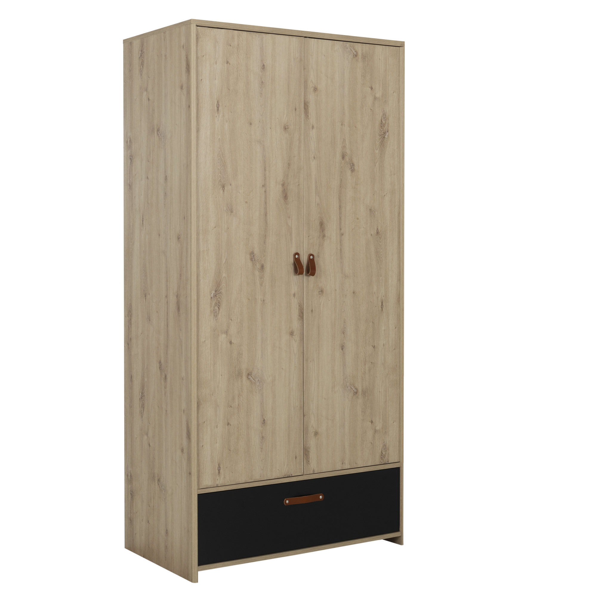 Voir la diapositive 1 : Armoire 2portes 1 tiroir  L102xH200xP60cm MARCUS