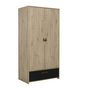 Voir la diapositive 1 : Armoire 2portes 1 tiroir  L102xH200xP60cm MARCUS