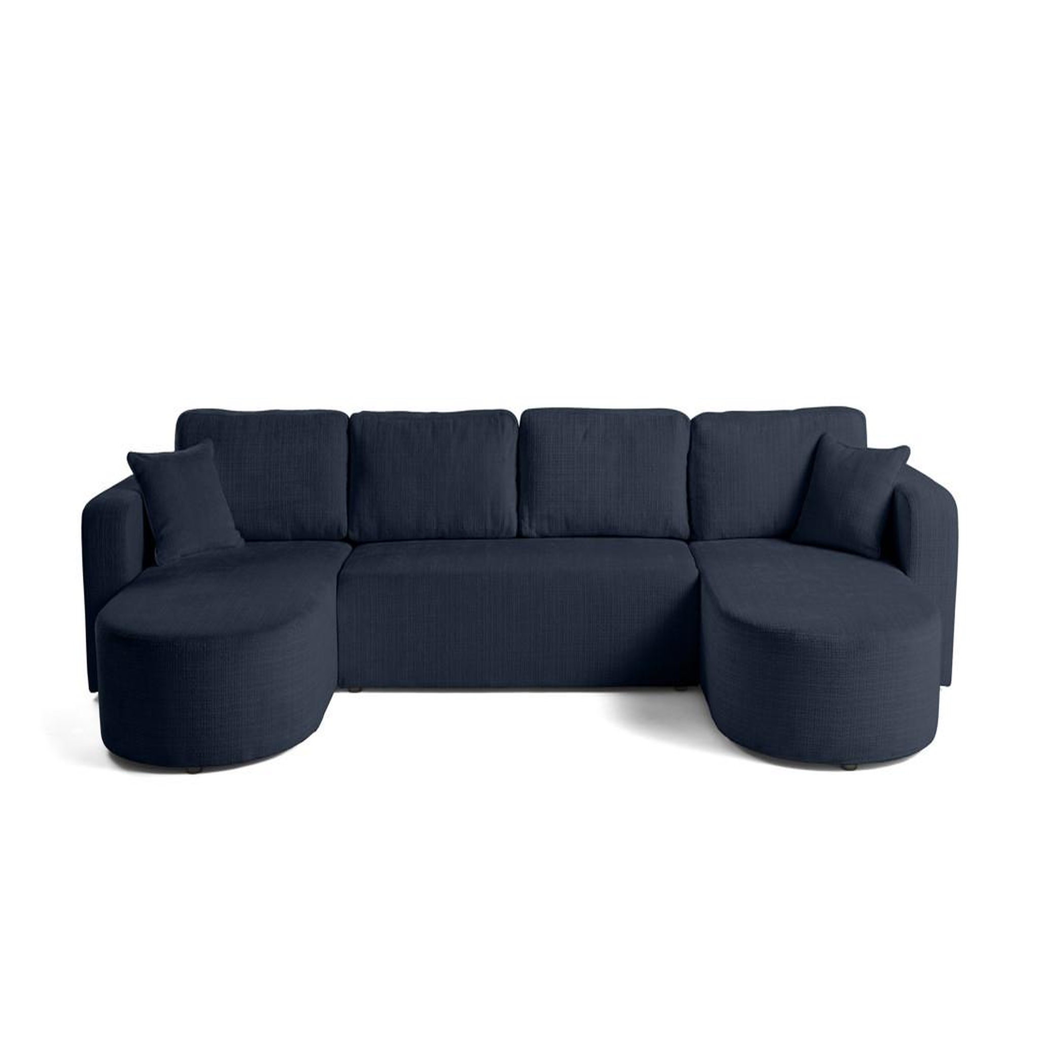 BEST MOBILIER Miro - canapé panoramique en u 7 places - convertible avec coffre - en velours texturé. Coloris disponibles : Vert, Gris, Bleu, Beige, Violet, Orange