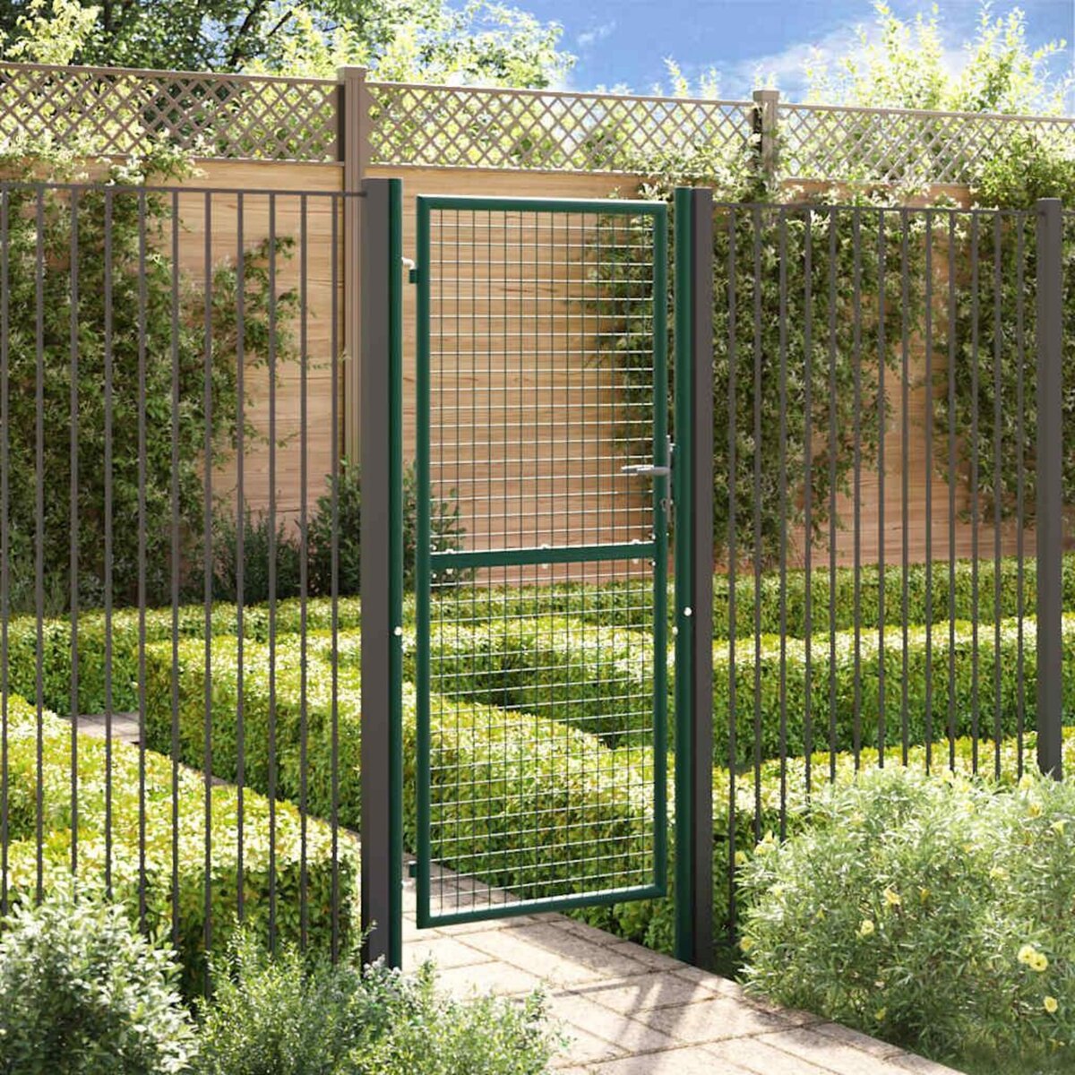 VIDAXL Portail de cloture acier 100x200 cm vert