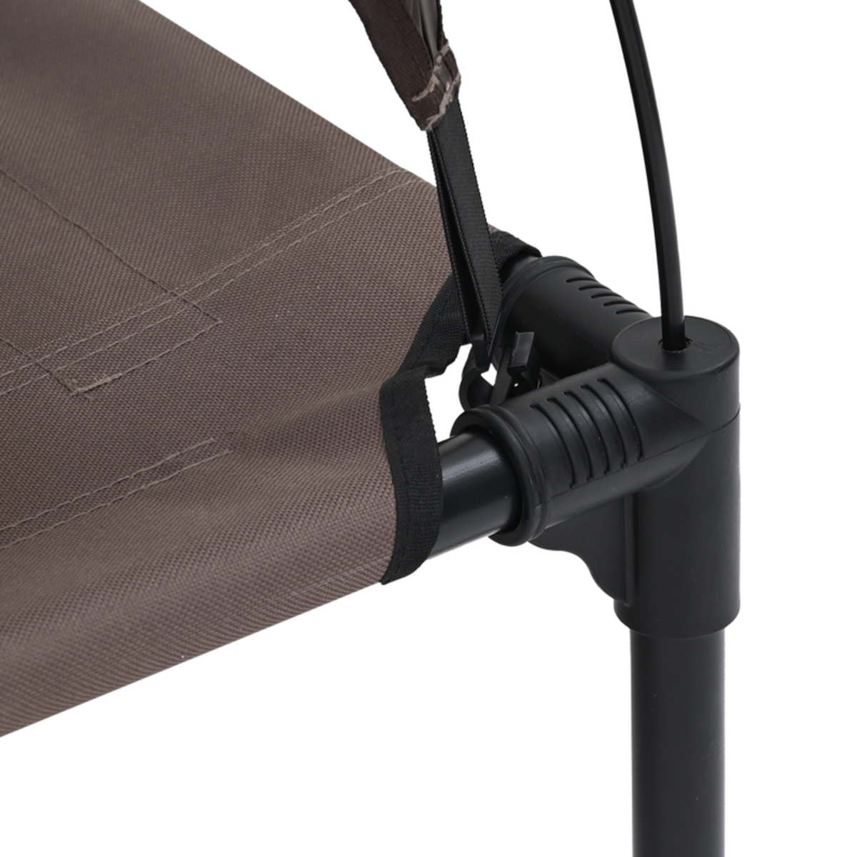 VIDAXL Lit pour chien surélevé avec auvent amovible Marron L Acier