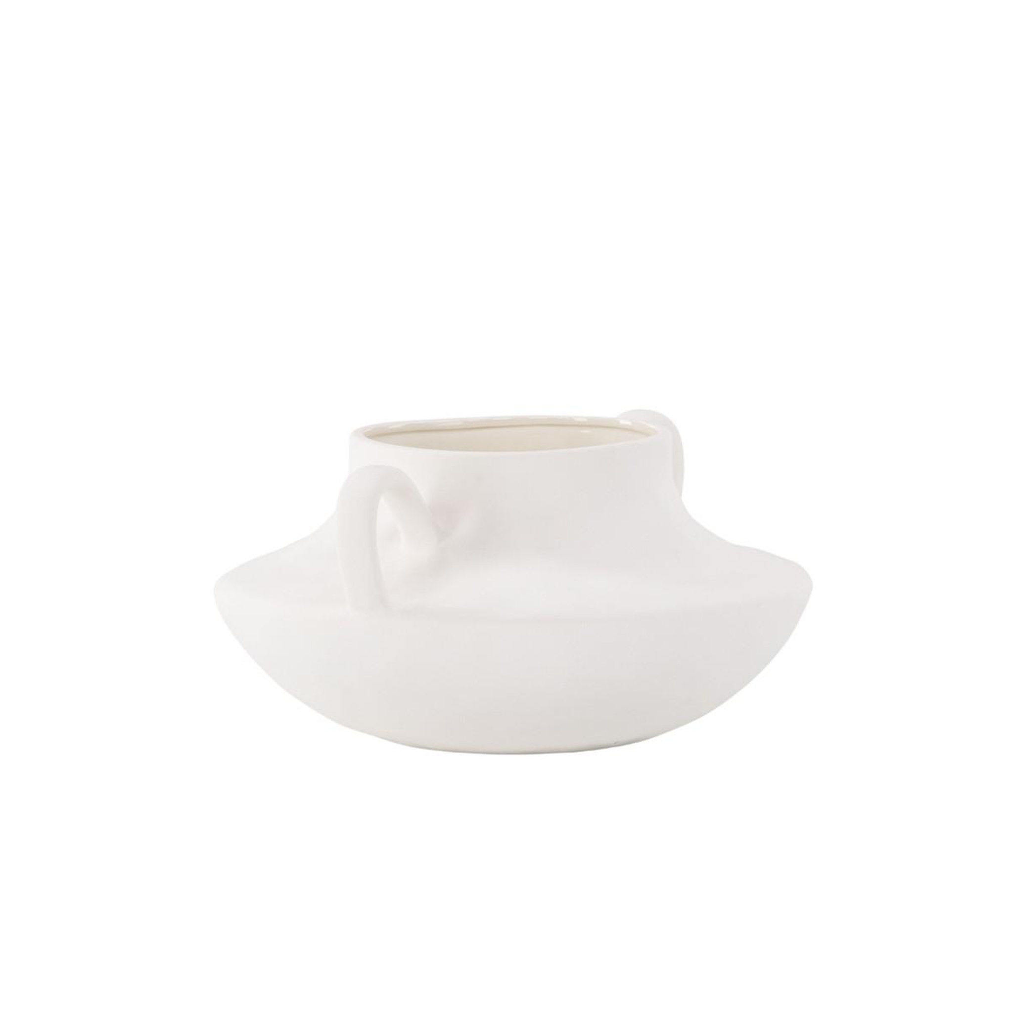 Voir la diapositive 3 : Paris Prix Pot Design en Céramique  Holda  31cm Blanc Cassé