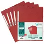 EXACOMPTA Lot 5 chemises à élastique 24x32cm 3 rabats carton rouge