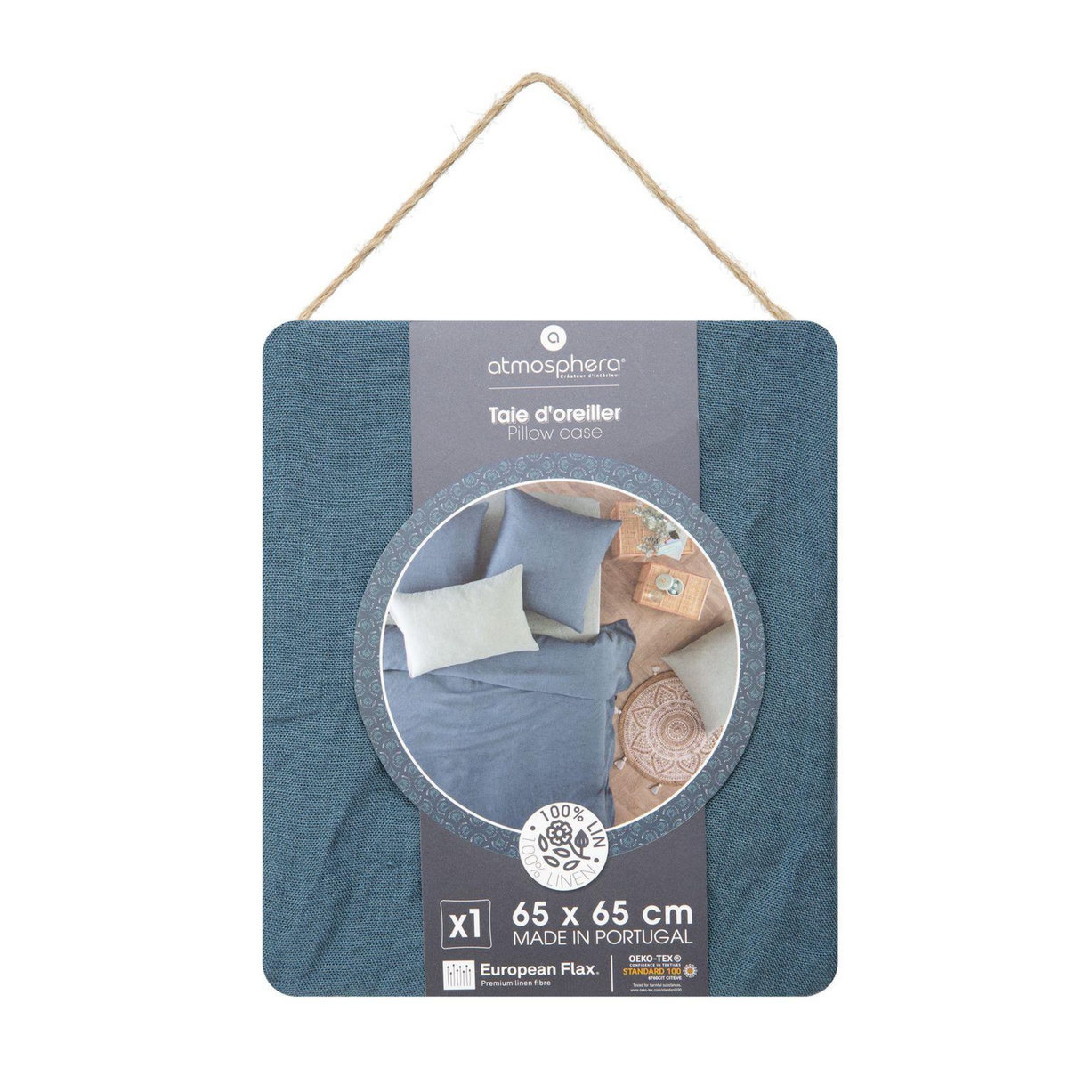 ATMOSPHERA Taie d'oreiller 100% Lin