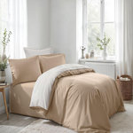 Home collection Parure housse de couette avec taie(s) 100 % coton Beige. Coloris disponibles : Beige
