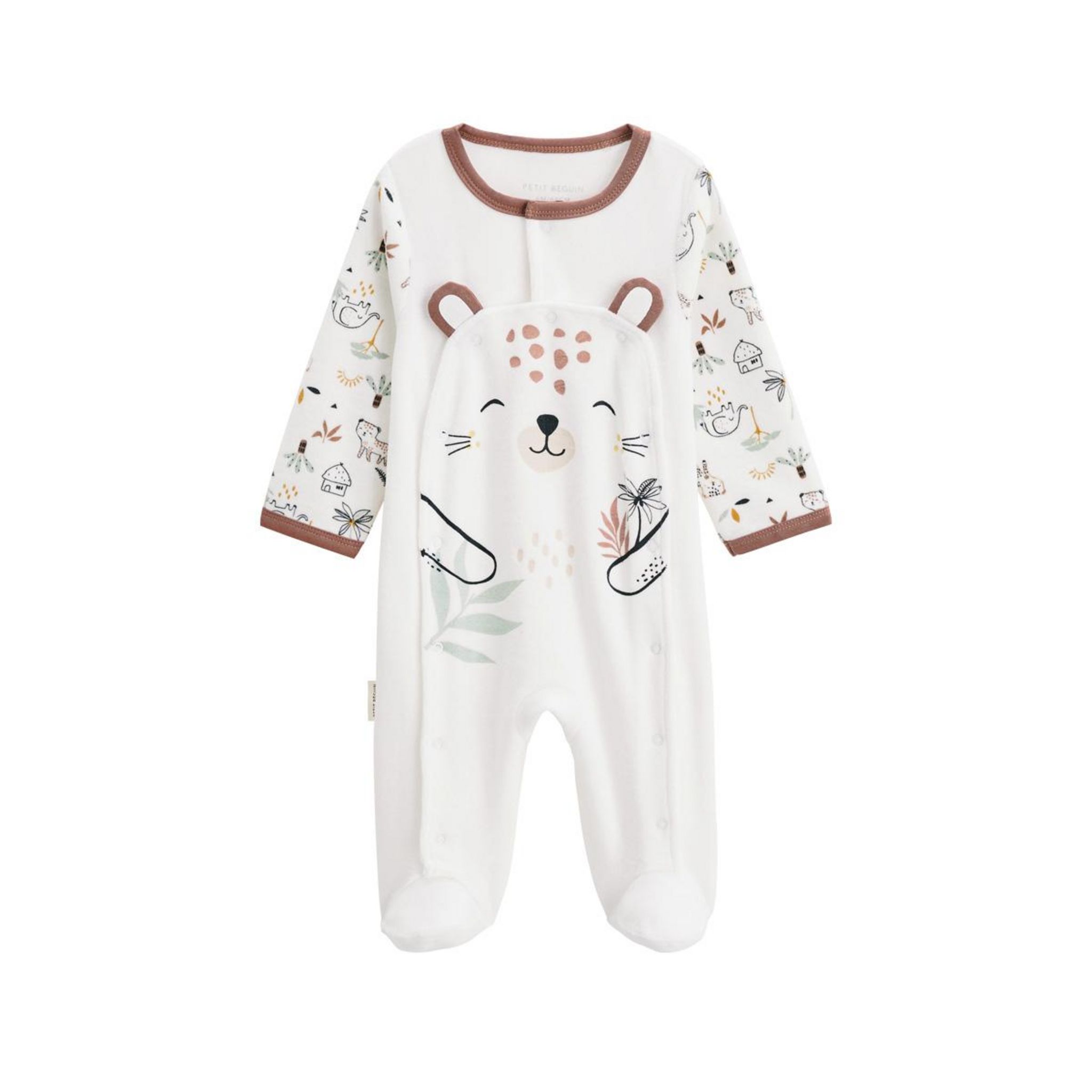 Grenouillère Bébé Mya En Velours Doux - Ouverture Pont | Pyjama Petite Abeille