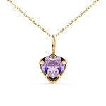 L'ATELIER D'AZUR Collier - Pendentif Or Jaune 18 Carats 750/000 - Zirconium Améthyste - Chaine Dorée