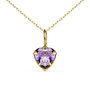 Voir la diapositive 1 : L'ATELIER D'AZUR Collier - Pendentif Or Jaune 18 Carats 750/000 - Zirconium Améthyste - Chaine Dorée