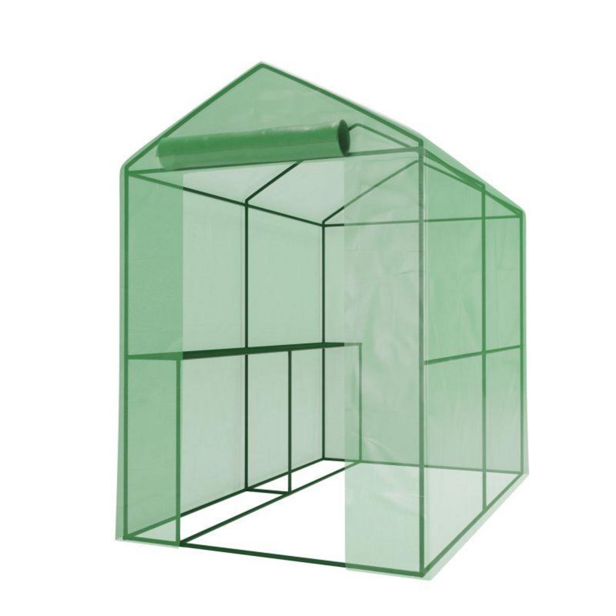 EUROSPEN Serre de Jardin 2m² - bâche armée - avec étagères et porte zipée