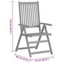 Voir la diapositive 6 : VIDAXL Chaises inclinables de jardin et coussins lot de 8 Gris Acacia