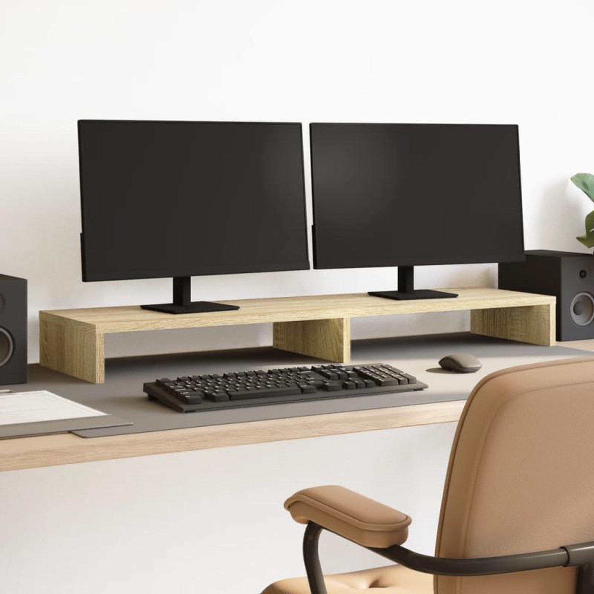 Voir la diapositive 1 : VIDAXL Support de moniteur chêne sonoma 100x27x10 cm bois d ingénierie
