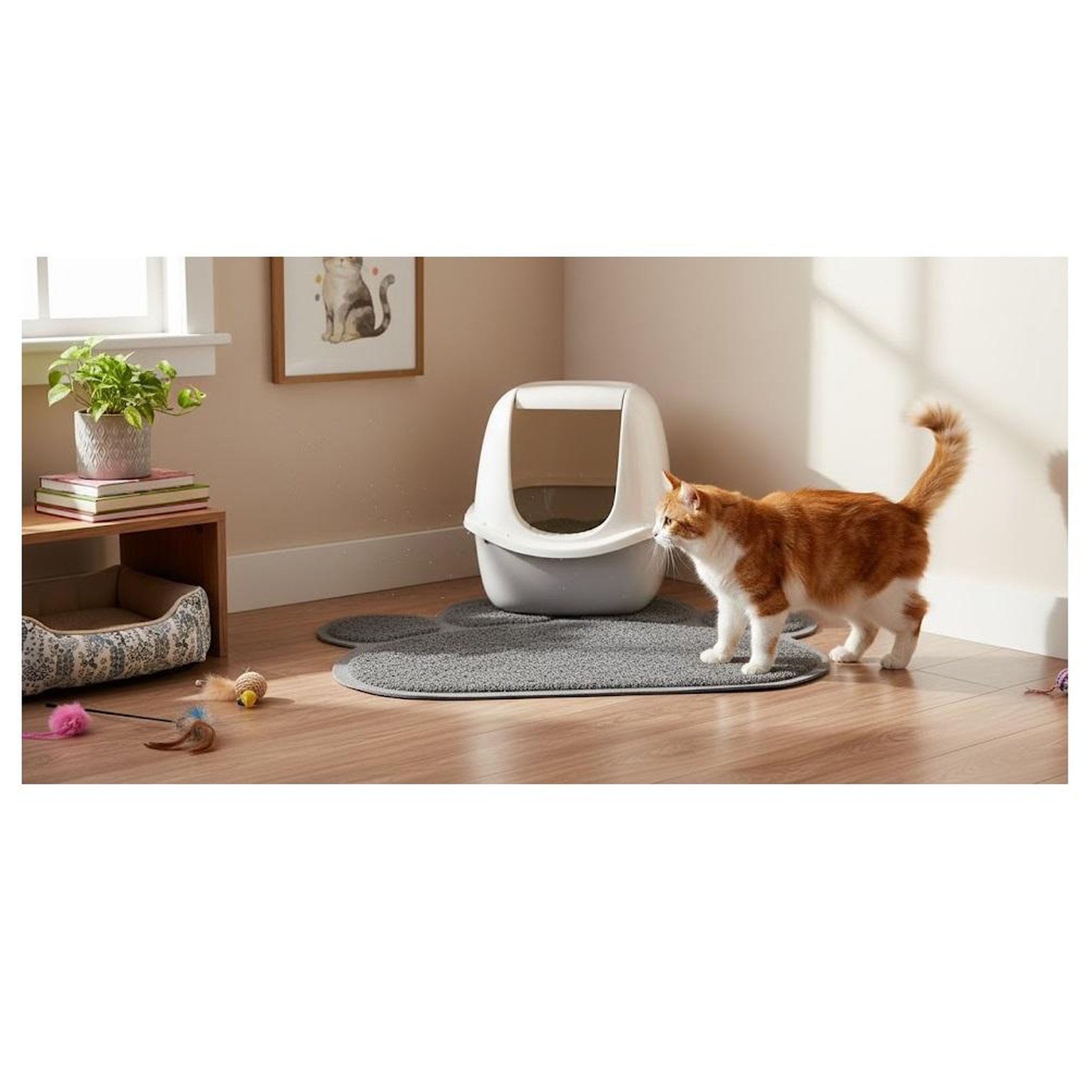 Voir la diapositive 2 : Eden Tapis de litière pour chat patte de chat l