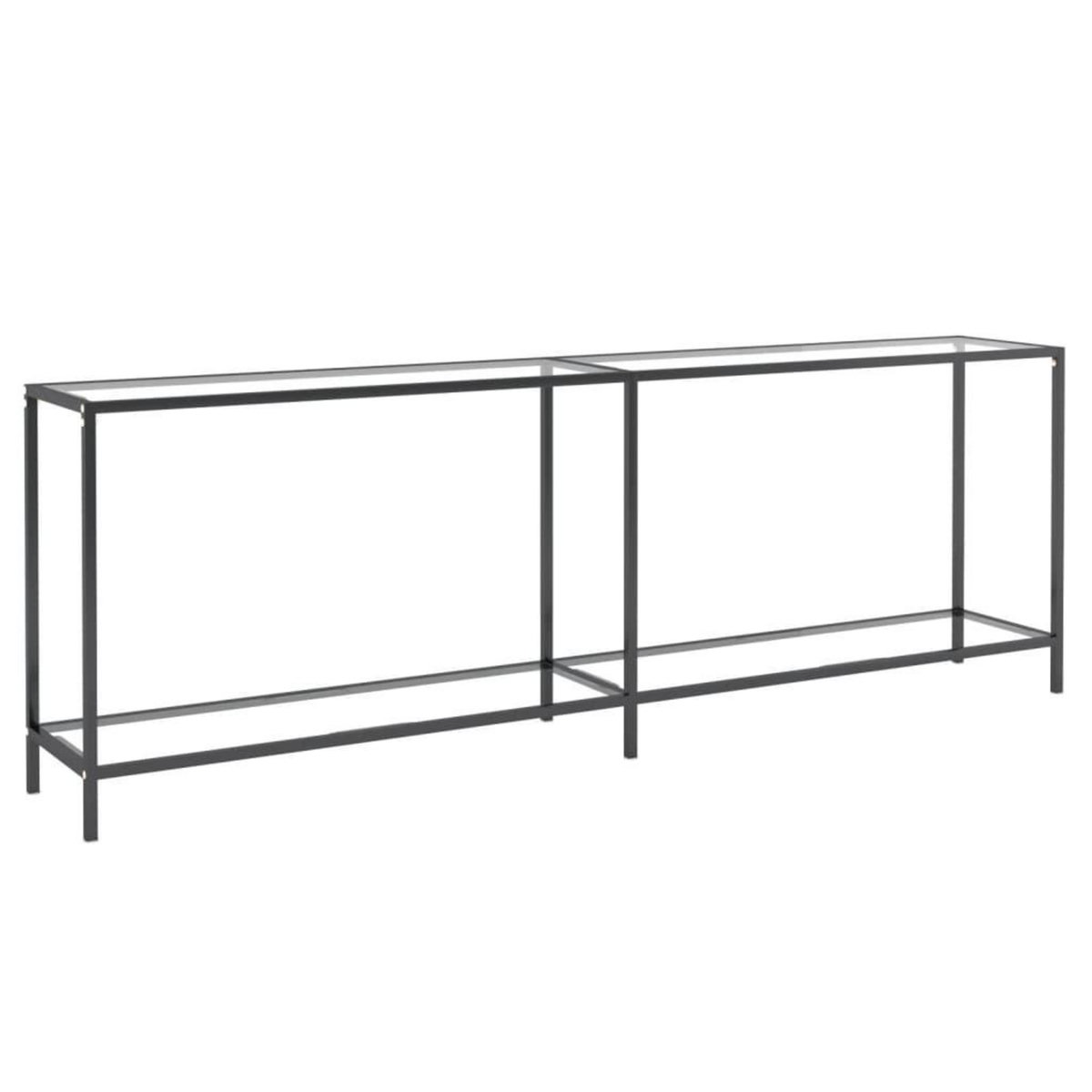VIDAXL Table console Transparent 220x35x75,5 cm Verre trempe