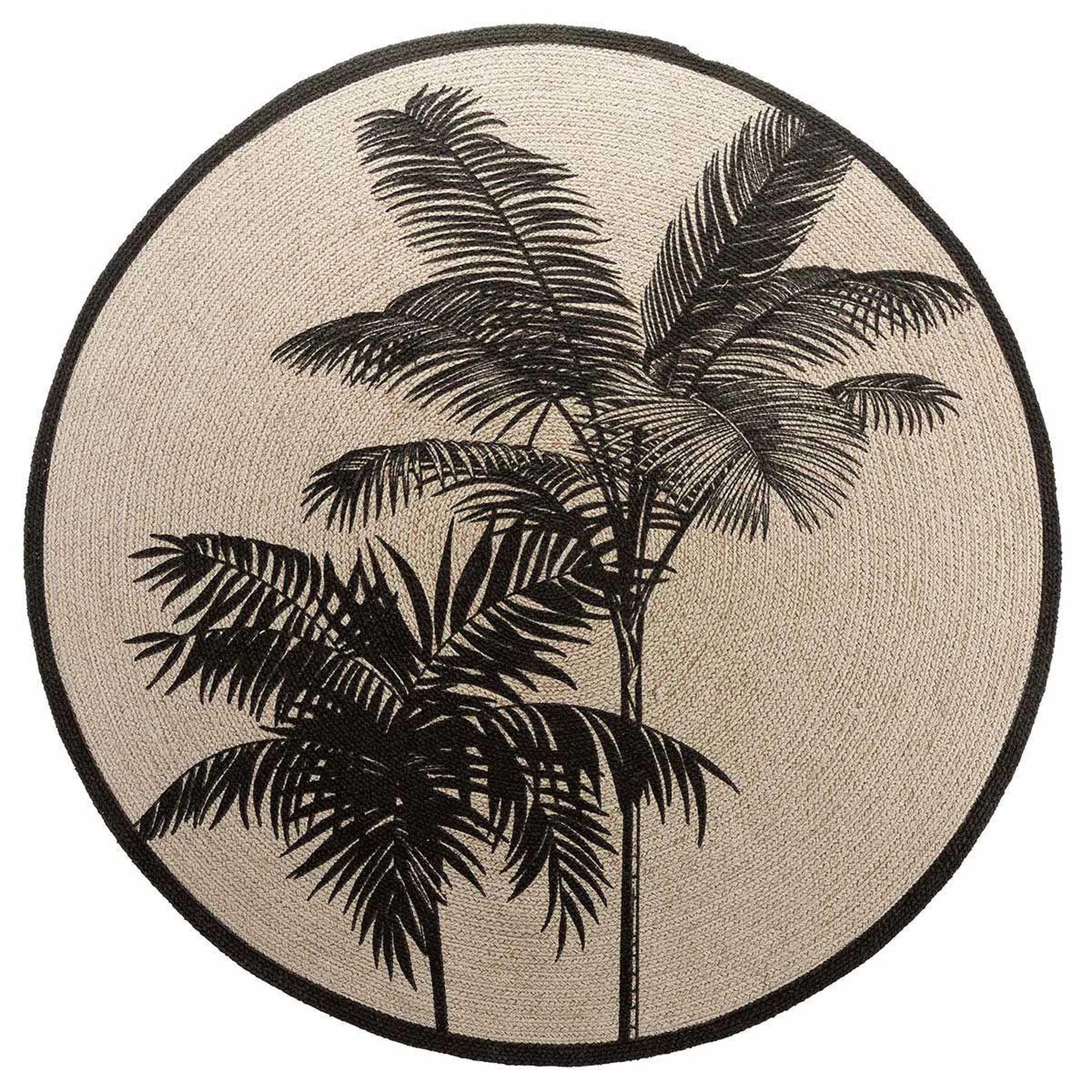 Douceur d'Intérieur Tapis rond imprimé  tropic nature  120cm naturel