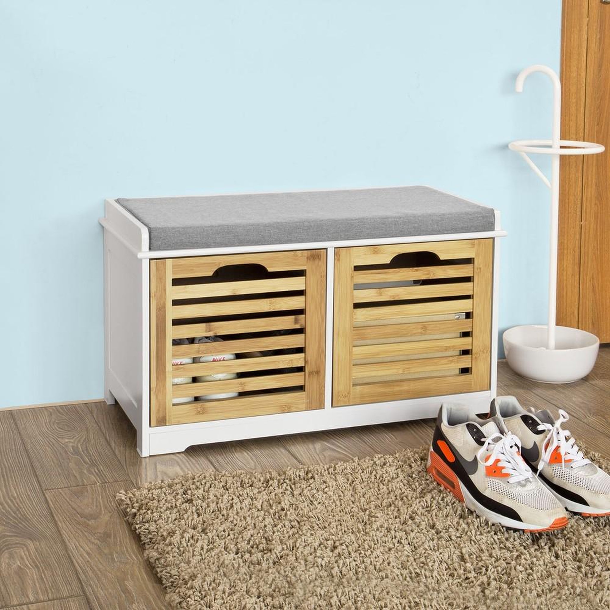 Voir la diapositive 2 : SOBUY SoBuy - Banc de rangement à chaussures avec deux portes - Nordique - FSR23-K