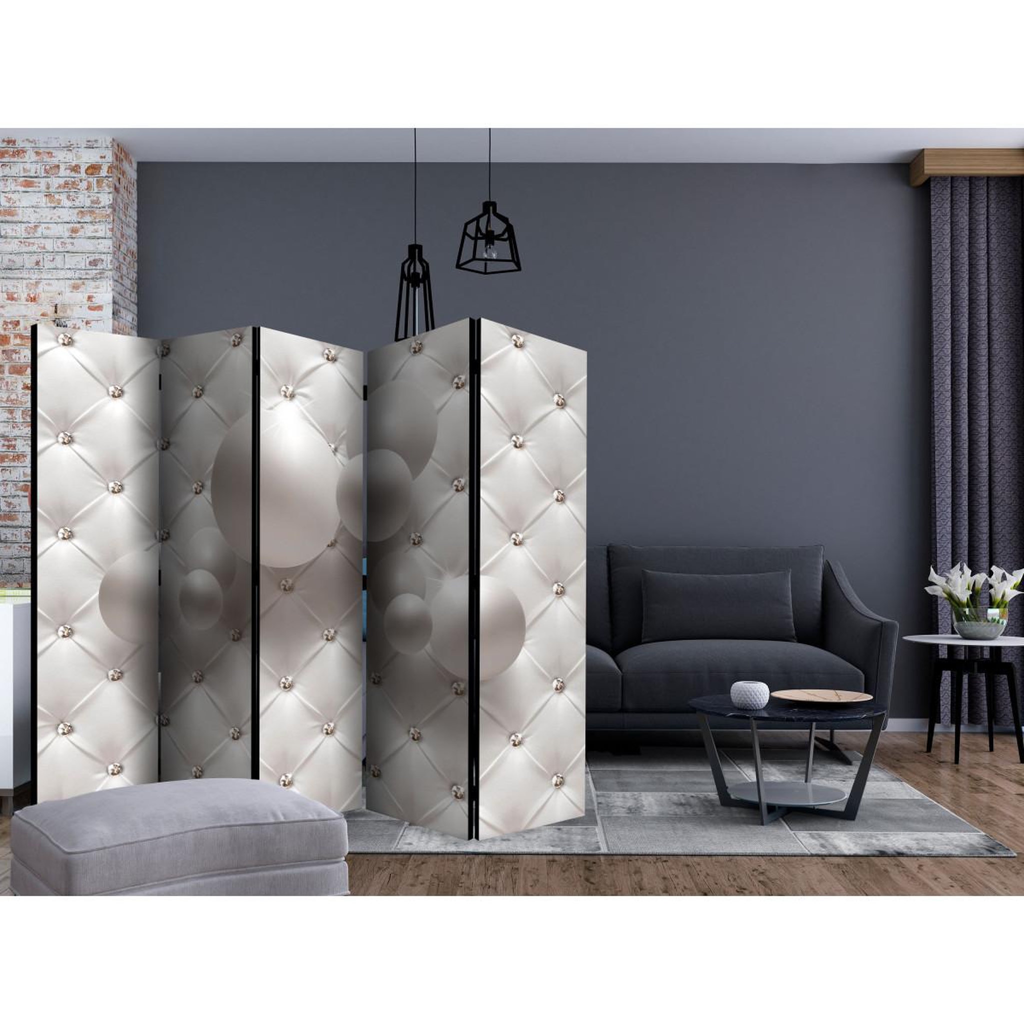 Voir la diapositive 2 : Paris Prix Paravent 5 volets  white kingdom  172x225cm