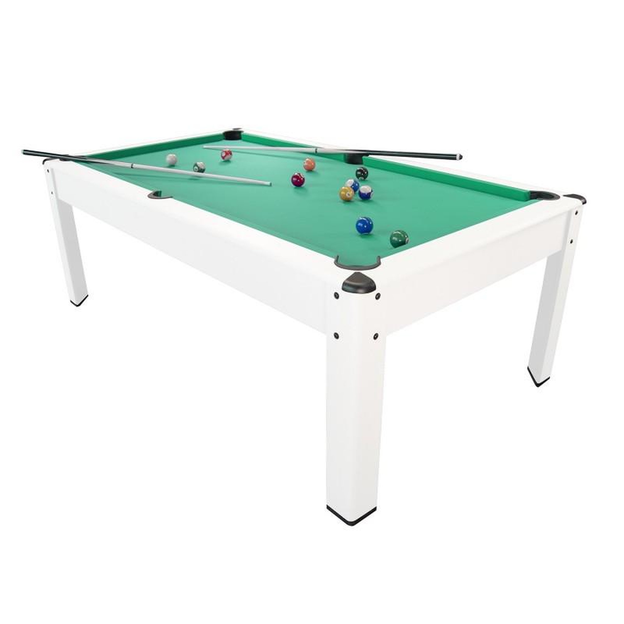 Voir la diapositive 2 : PLAY4FUN Billard Américain HARMONY 6Ft - 206,5 x 116,5 x 80 cm avec accessoires et plateau dînatoire - Couleur Ivoire