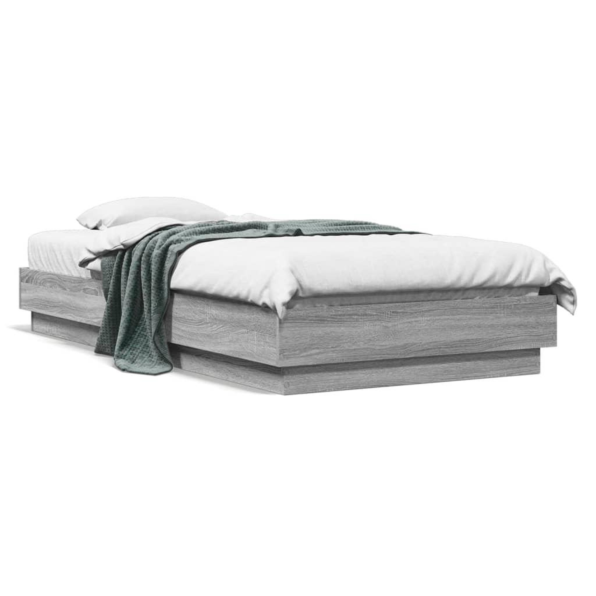 Voir la diapositive 2 : VIDAXL Cadre de lit sans matelas sonoma gris 75x190 cm