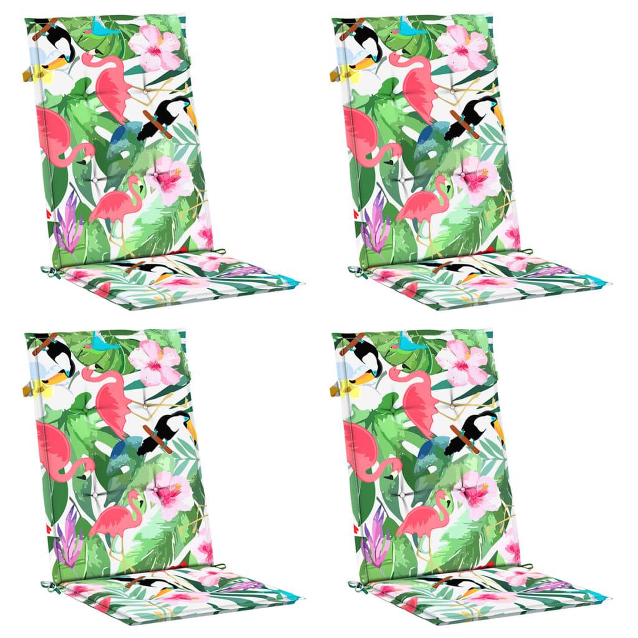 Voir la diapositive 3 : VIDAXL Coussins de chaise a dossier haut lot de 4 multicolore tissu